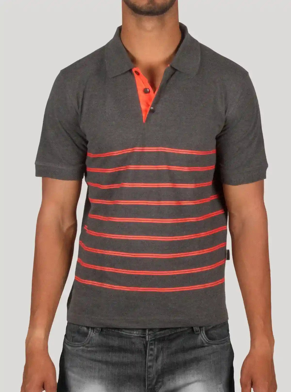Dark Melange Red Striped Polo T-Shirt – Premium Cotton by Boer and Fitch | Buy Online at  Boer and Fitch