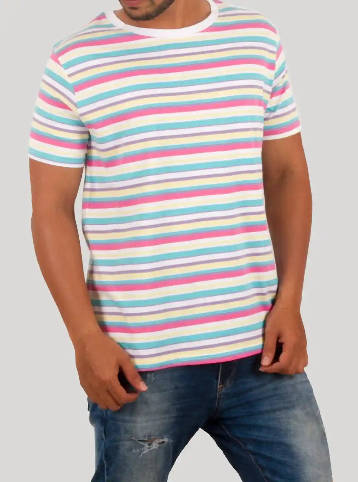 Elegant Multicolor Striped T-Shirt for Men – Boer and Fitch | Buy Online at  Boer and Fitch