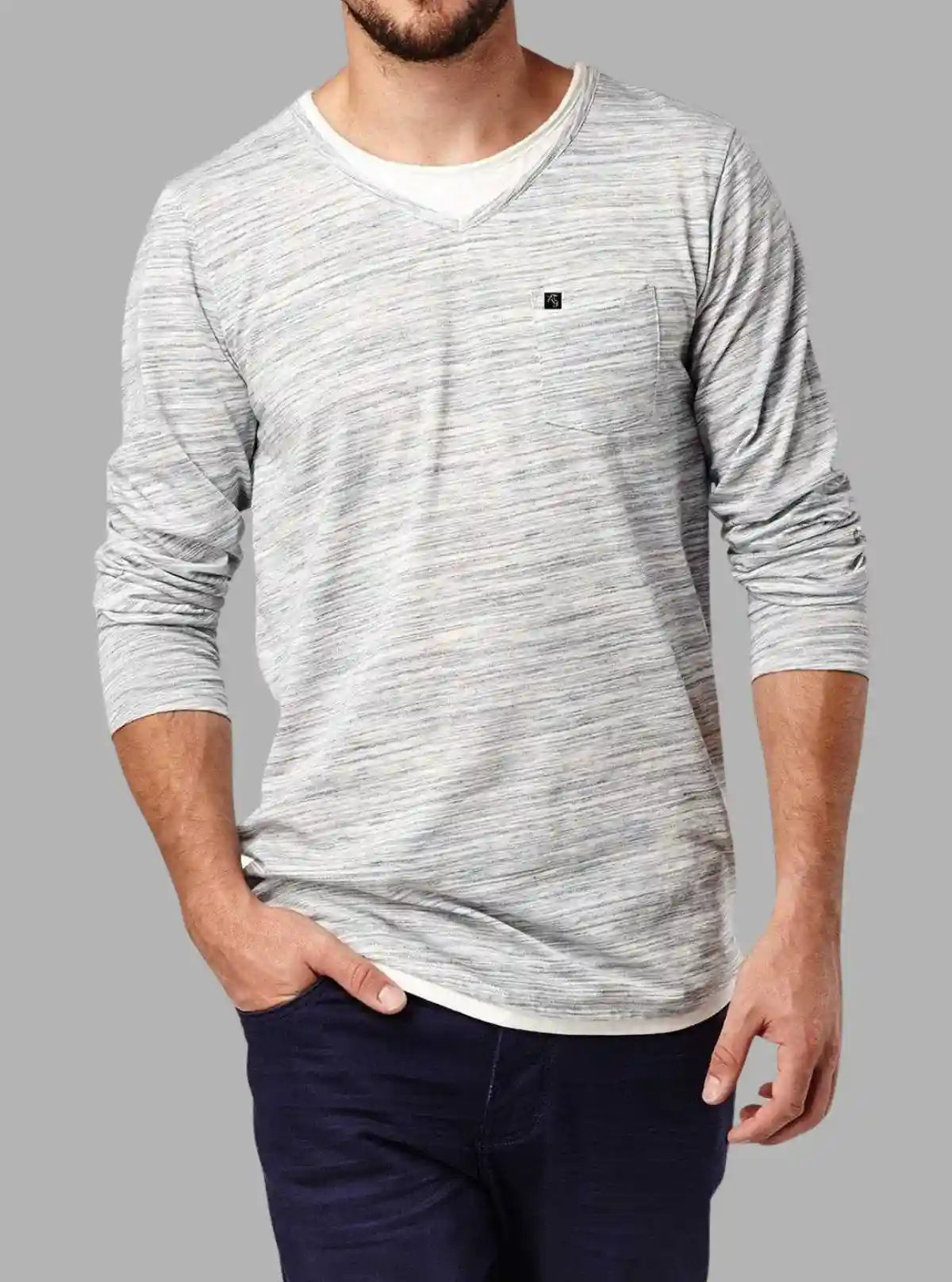 Fancy V Neck Slub Jersey Long Sleeve T-Shirt – Boer and Fitch | Buy Online at  Boer and Fitch