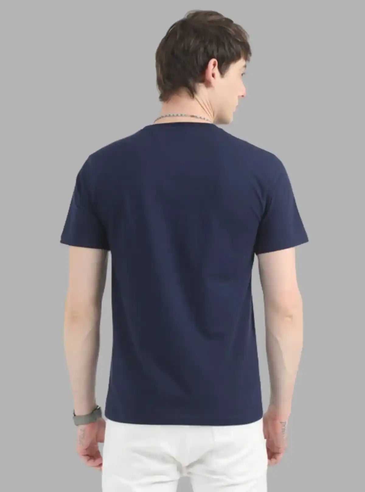 Men's Navy Basic Crew Neck T-Shirt – Classic Fit with Everyday Comfort