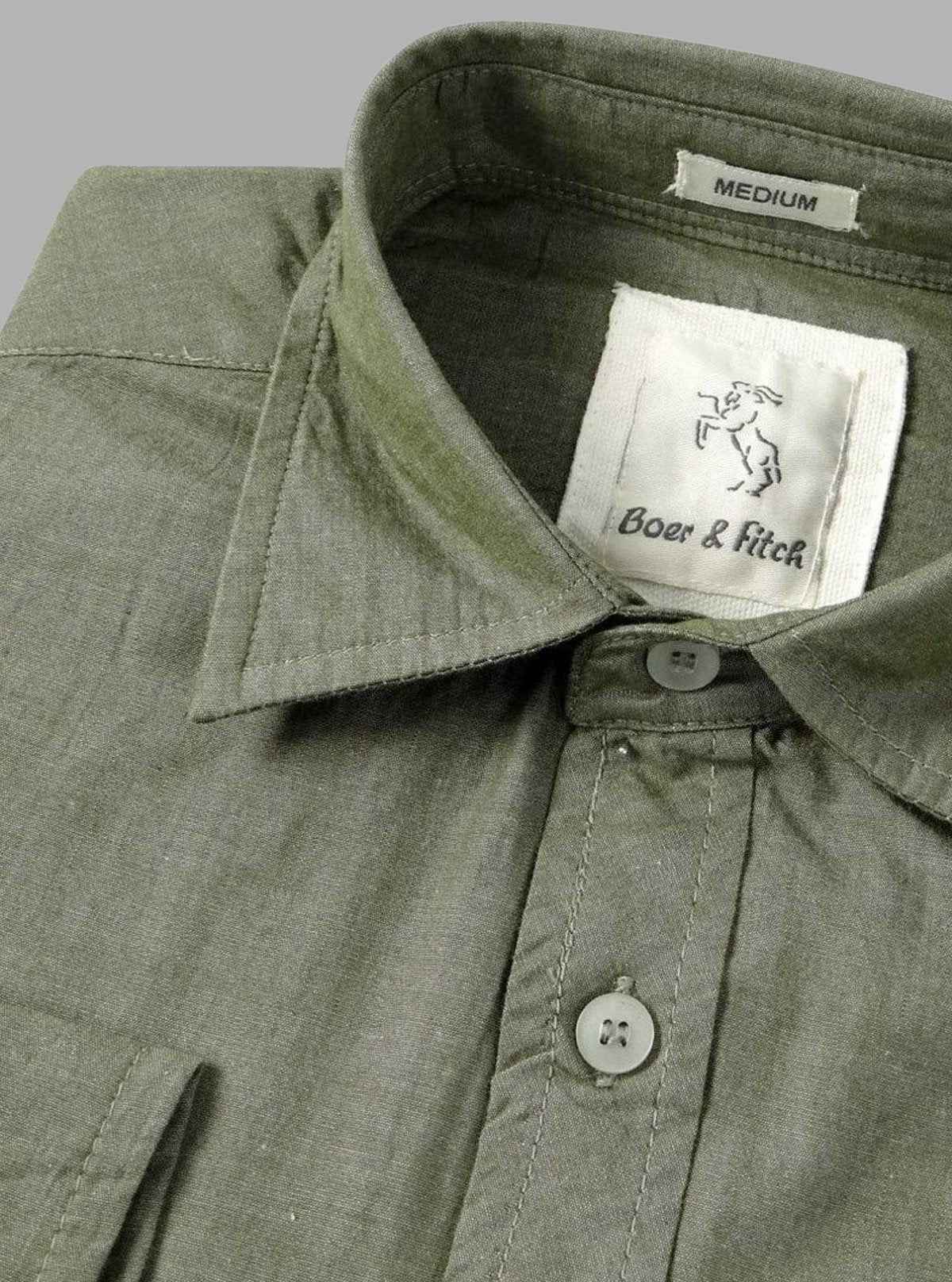 Forest Green Slim Fit Full Sleeve Cotton Shirt for Men – Casual & Smart by Boer and Fitch | Buy Online at  Boer and Fitch