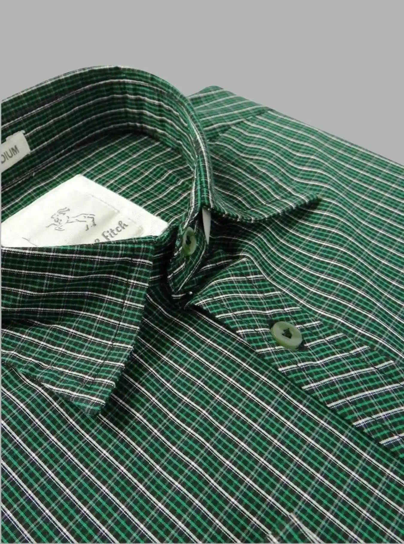 Green Micro Checked Slim Fit Full Sleeve Shirt for Men – Casual & Smart by Boer and Fitch | Buy Online at gep32c-qs.myshopify.com