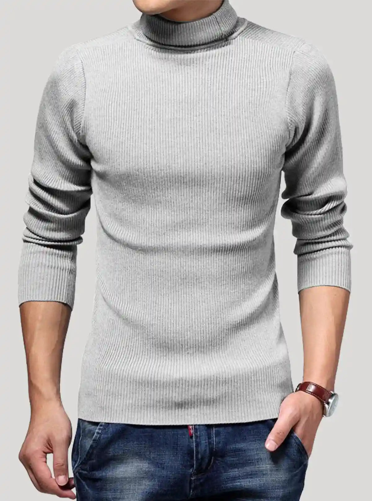 Grey Melange Turtle Neck Sweatshirt for Men – Boer and Fitch | Buy Online at  Boer and Fitch