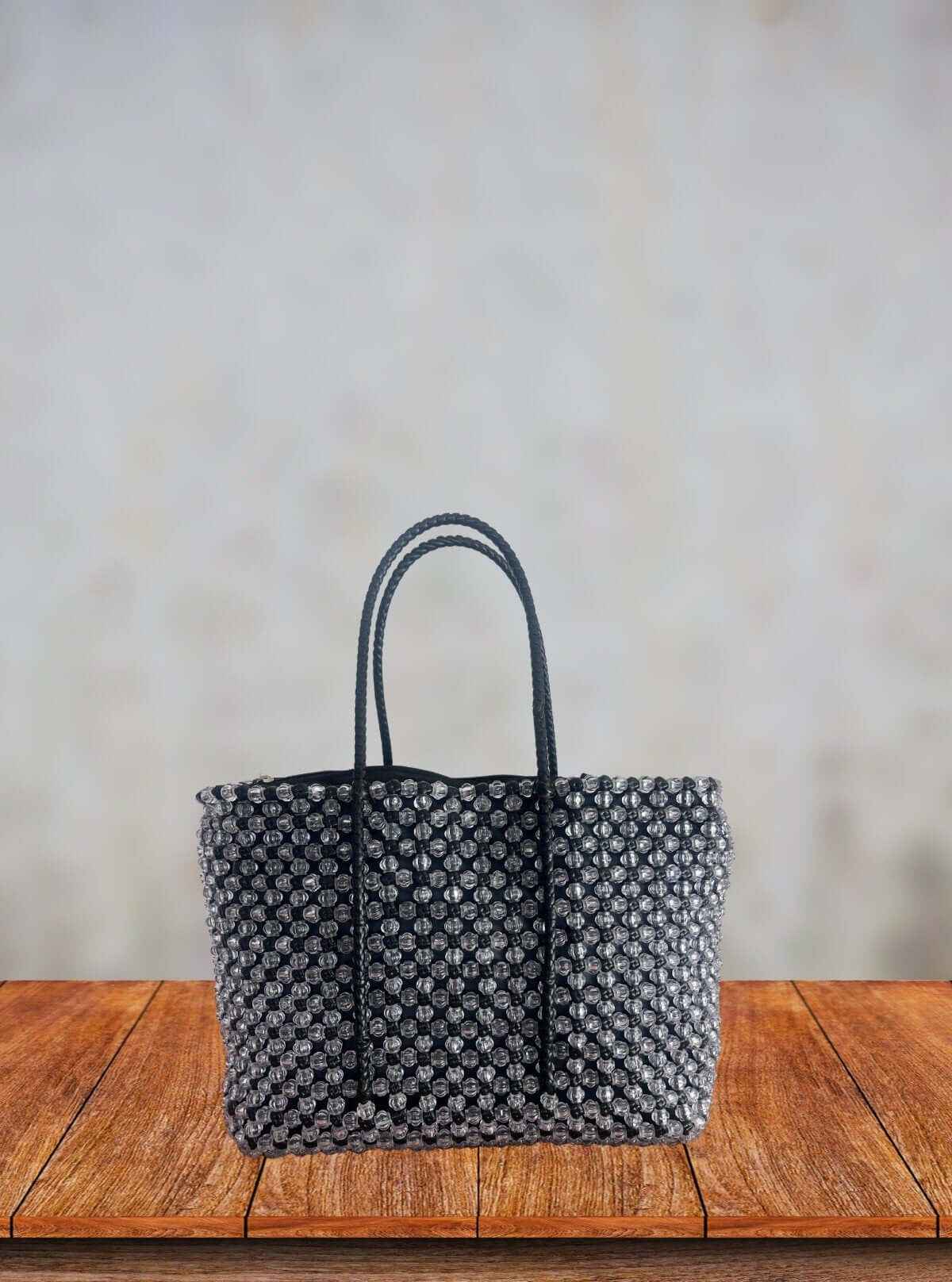 Handmade Women’s Black & Grey Wire Bag with Glass Beads – Elegant Handcrafted Tote from Boer and Fitch | Buy Online at gep32c-qs.myshopify.com
