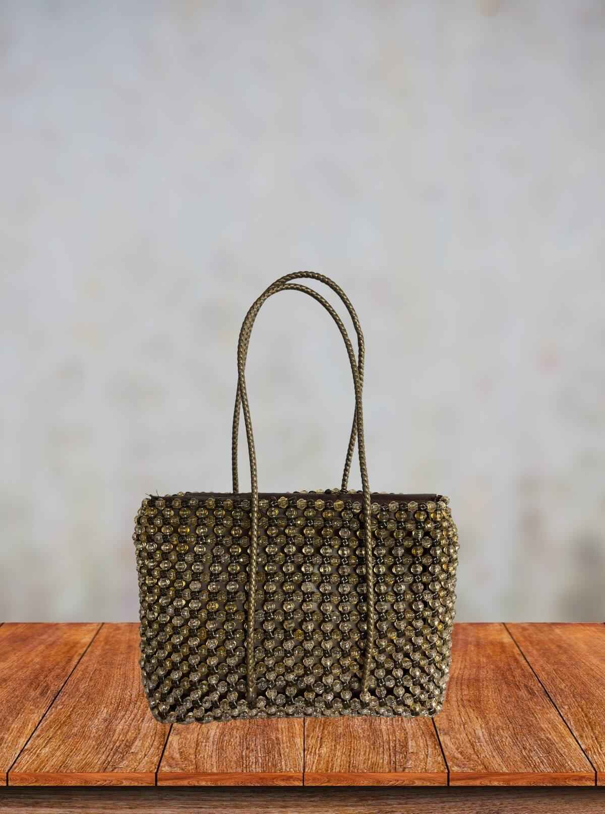Handmade Women’s Yellow Wire Bag with Glass Beads – Stylish Handcrafted Designer Tote from Boer and Fitch | Buy Online at gep32c-qs.myshopify.com