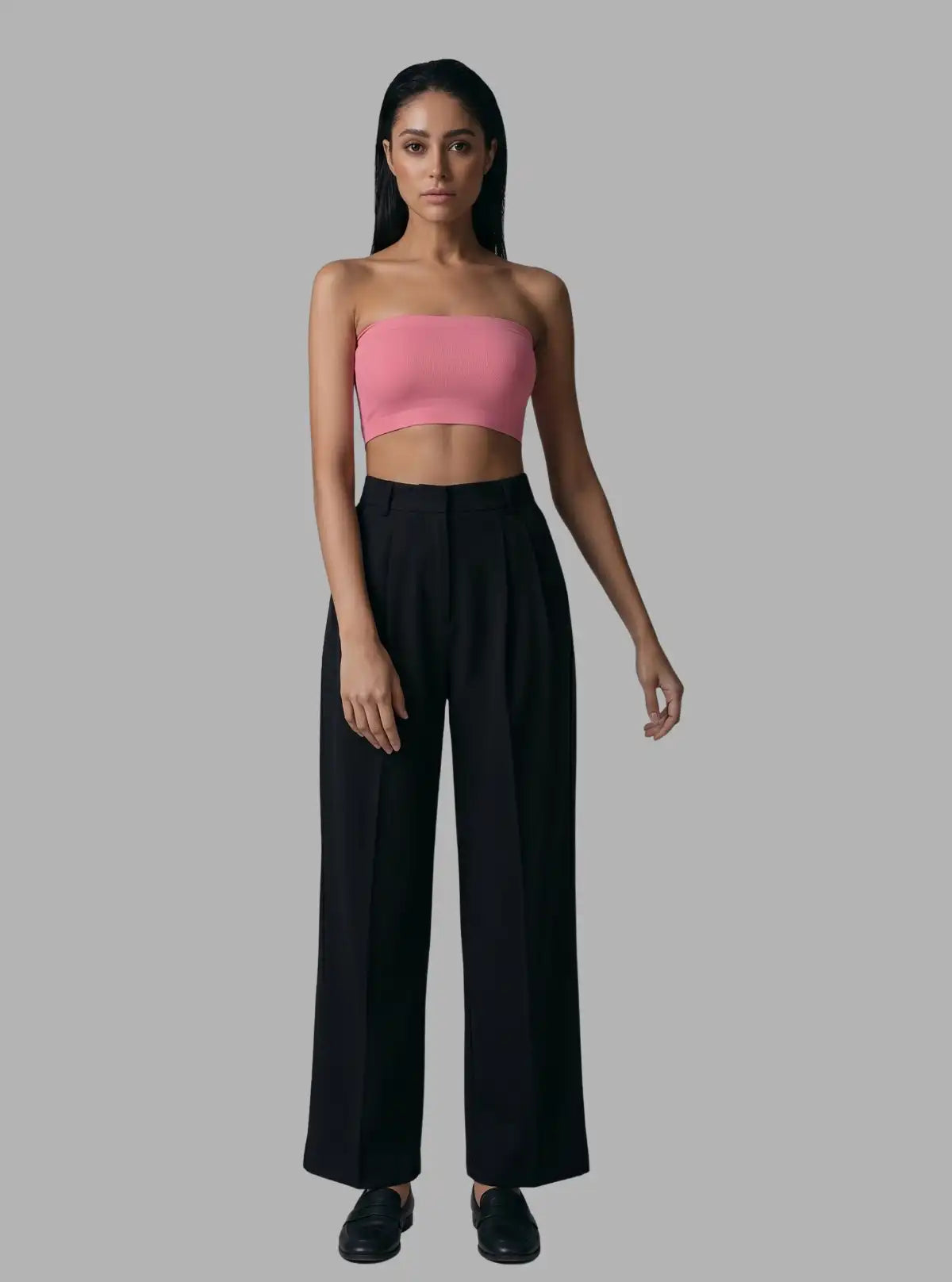 Women’s Pink Tube Bra in Cotton Elastane – Seamless, Soft & Stretchable