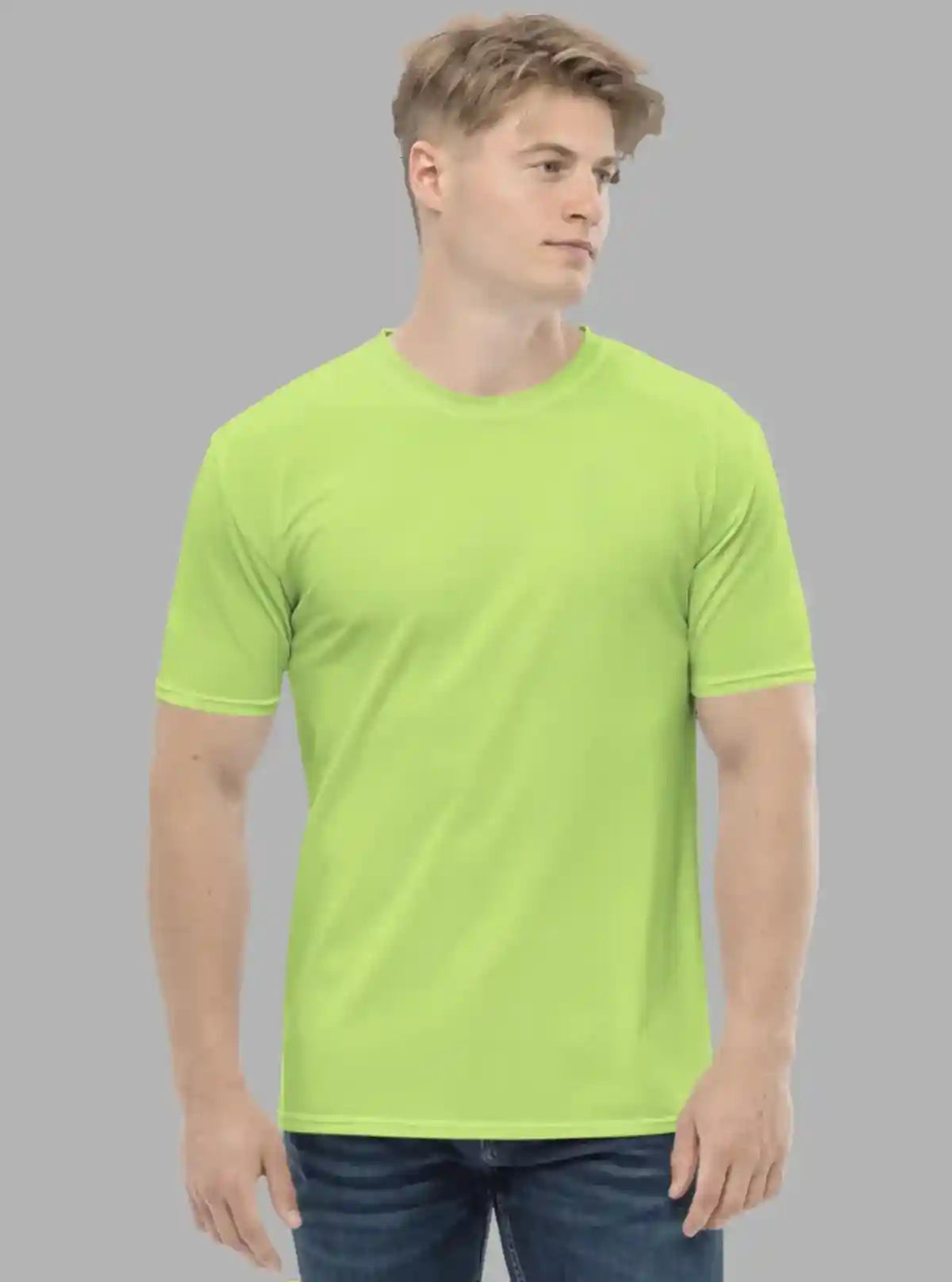 Men’s Lime Green Printed Round Neck T-Shirt – Vibrant Casualwear by Boer and Fitch