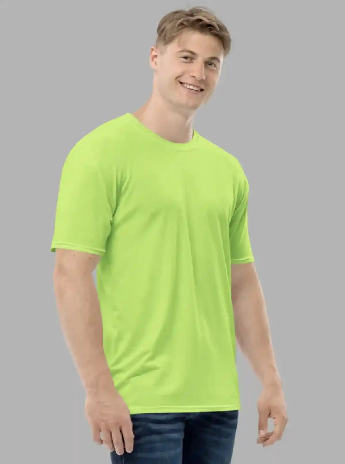 Men’s Lime Green Printed Round Neck T-Shirt – Vibrant Casualwear by Boer and Fitch