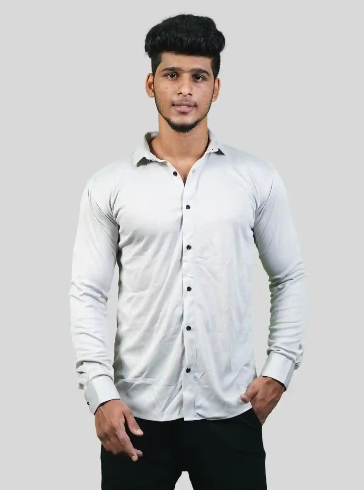 Men's Ash Grey Long Sleeve Poly Shirt – Sleek, Smart & Versatile by Boer and Fitch from Boer and Fitch | Buy Online at gep32c-qs.myshopify.com
