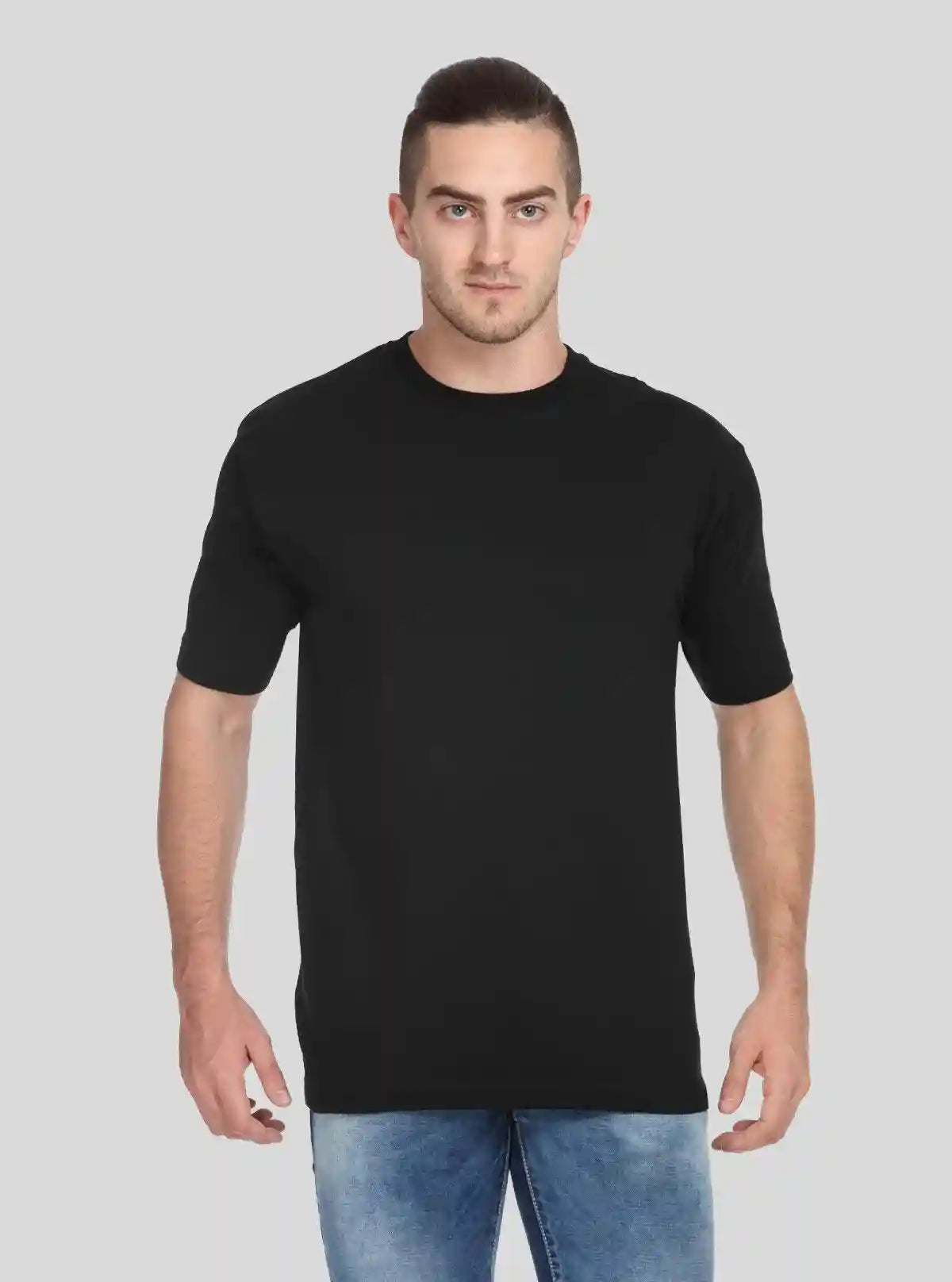 Men's Black Basic Round Neck T-Shirt – Timeless Comfort for Everyday Wear | Buy Online at  Boer and Fitch