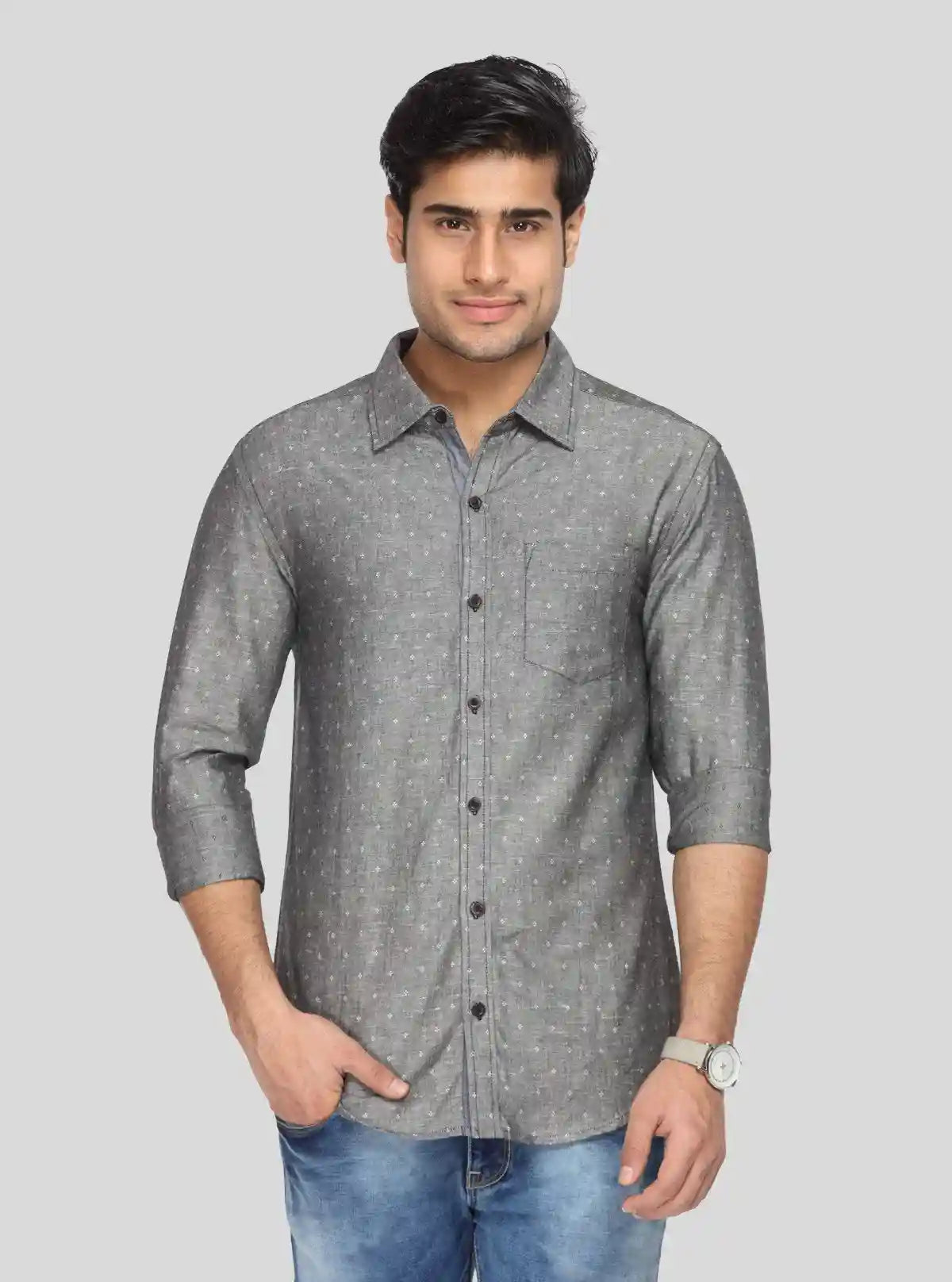 Men’s Black Fine Printed Full Sleeve Shirt – Premium Casual Style by Boer & Fitch | Buy Online at  Boer and Fitch