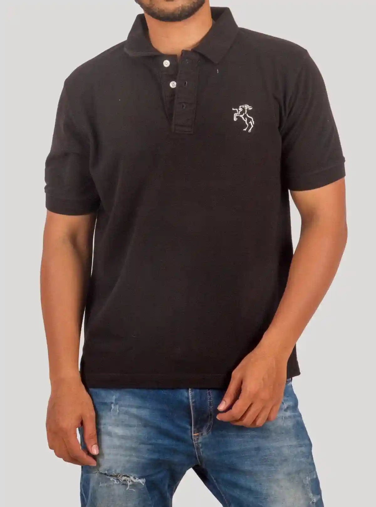 Men’s Black Pique Cotton Polo T-Shirt – Classic Casual Wear by Boer and Fitch | Buy Online at  Boer and Fitch