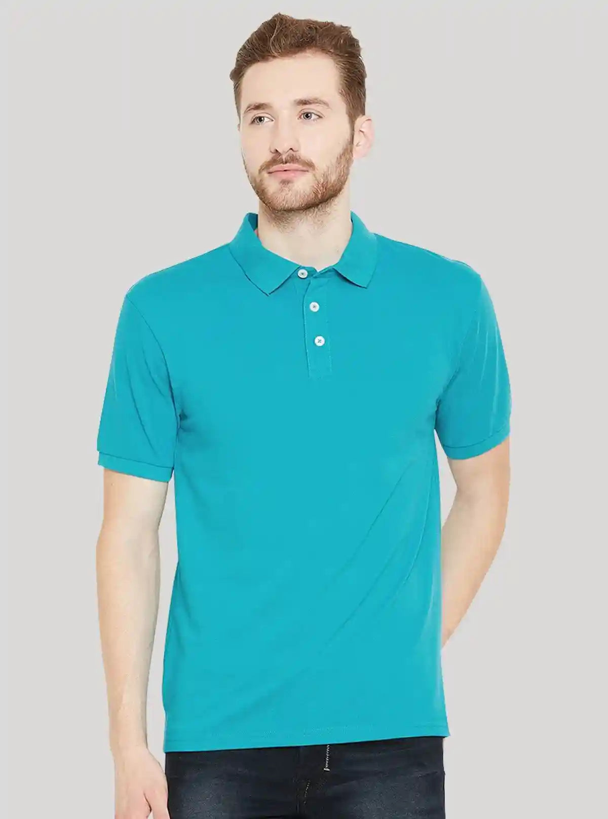 Men’s Blue Bay Polo T-Shirt with Collar & Cuff | 100% Cotton Piqué Knit | Boer & Fitch | Buy Online at  Boer and Fitch