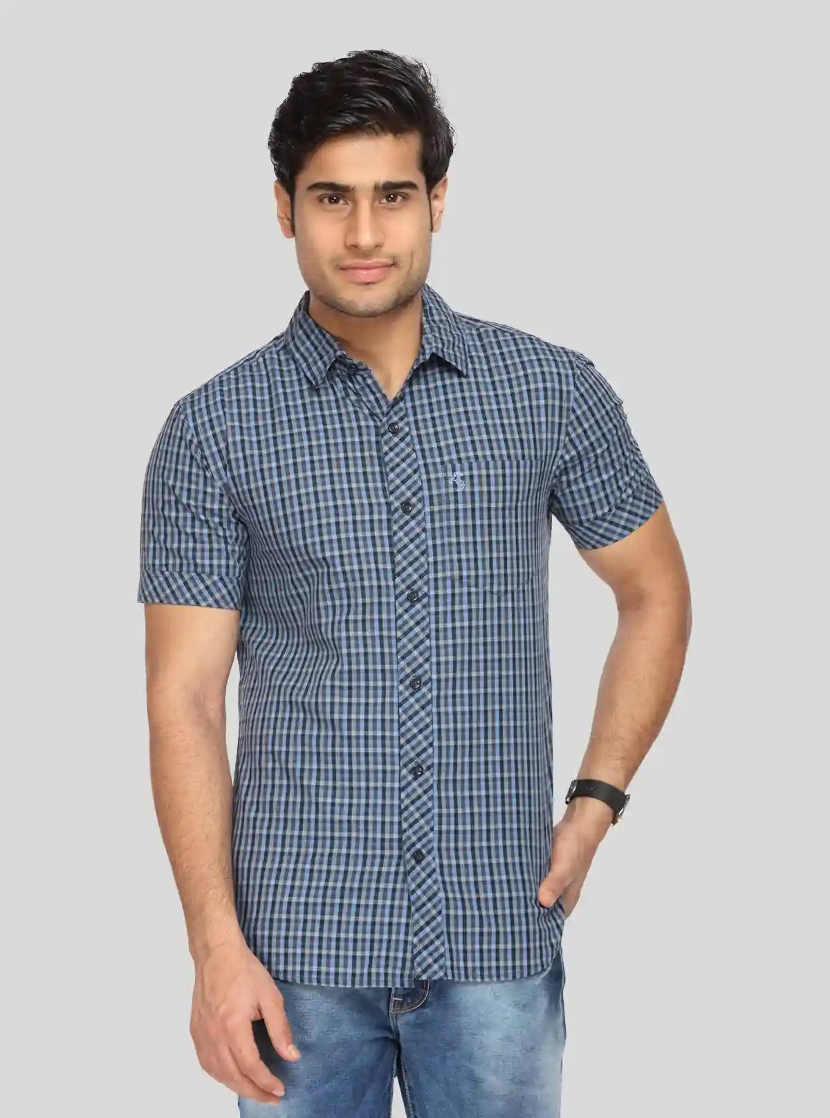 Men's Blue Casual Shirt – Fresh, Comfortable & Everyday Essential Style | Buy Online at  Boer and Fitch