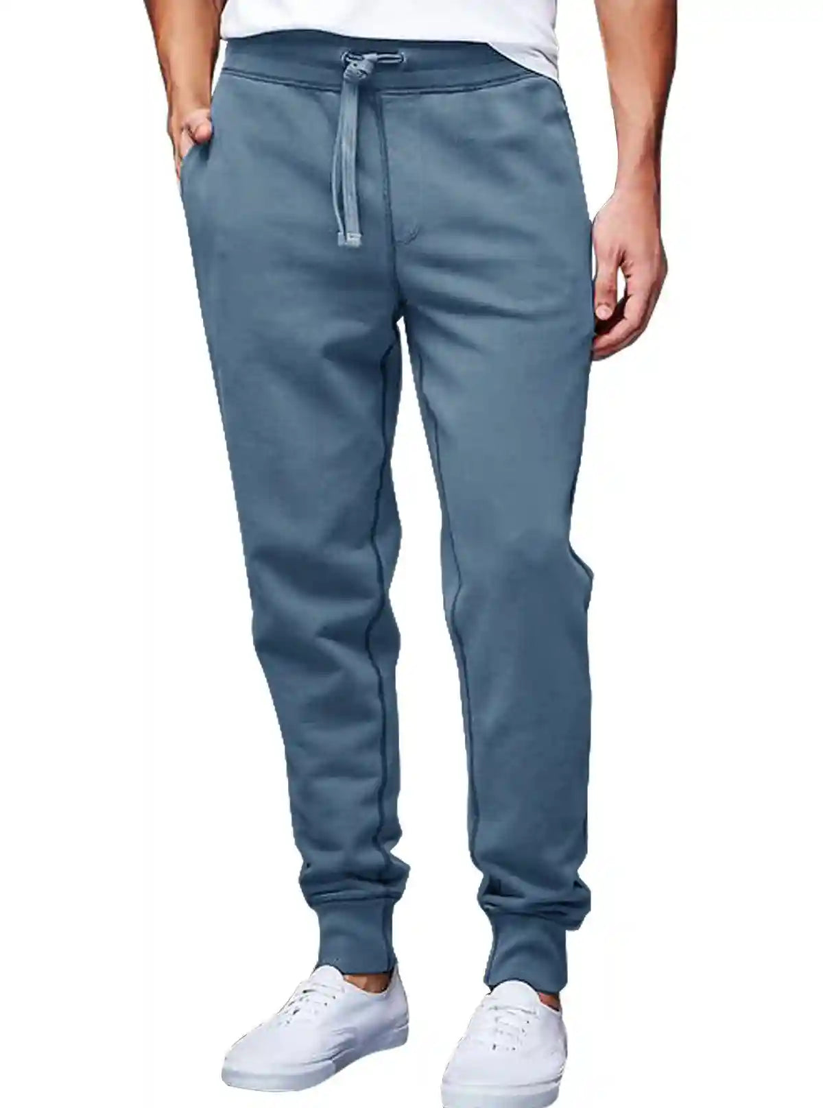 Men’s Blue Cuffed Joggers – Stylish, Stretchable & Versatile Fit | Buy Online at  Boer and Fitch