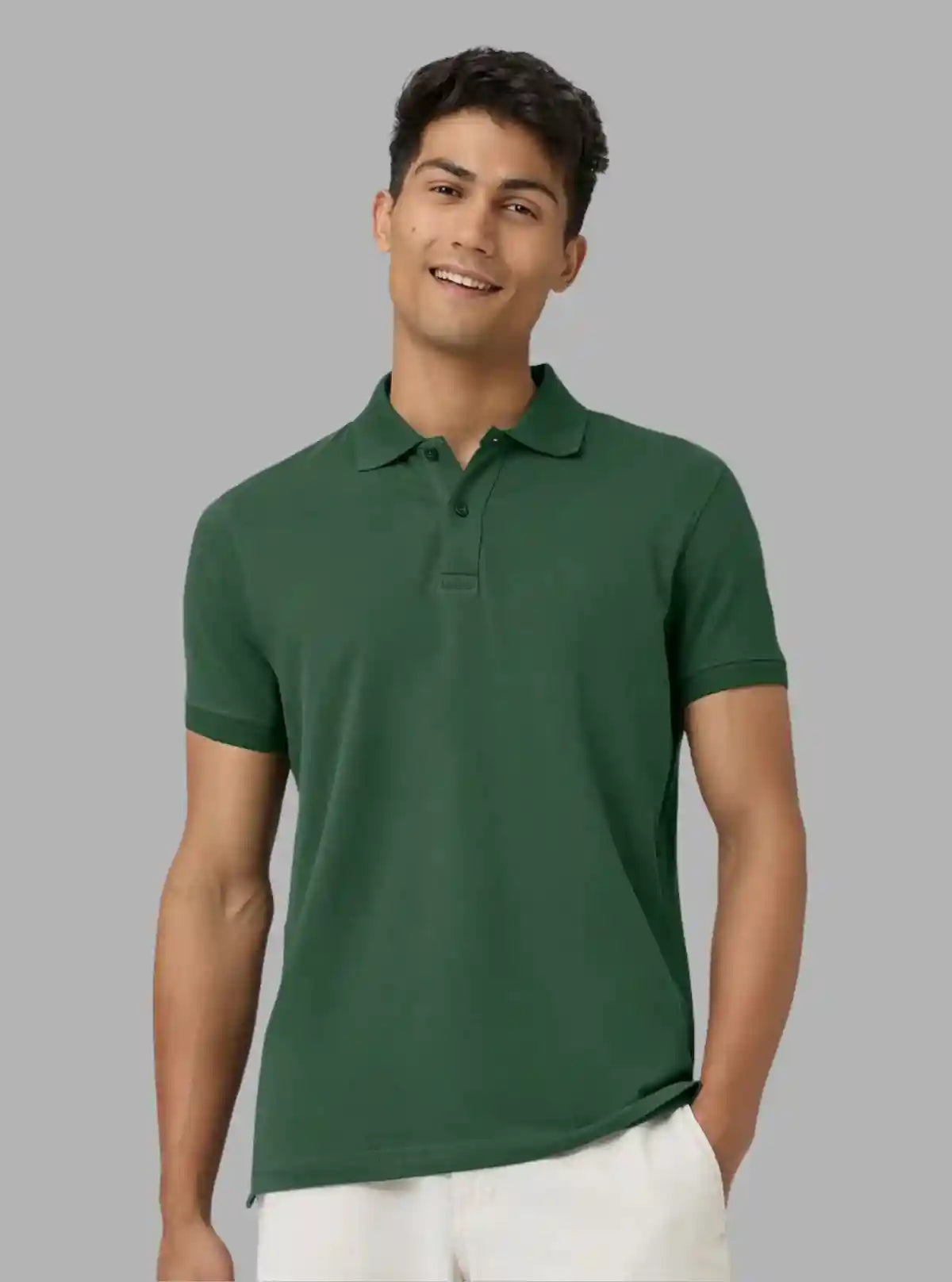 Men’s Bottle Green Polo T-Shirt with Collar & Cuff | 100% Cotton Piqué | Boer & Fitch | Buy Online at  Boer and Fitch