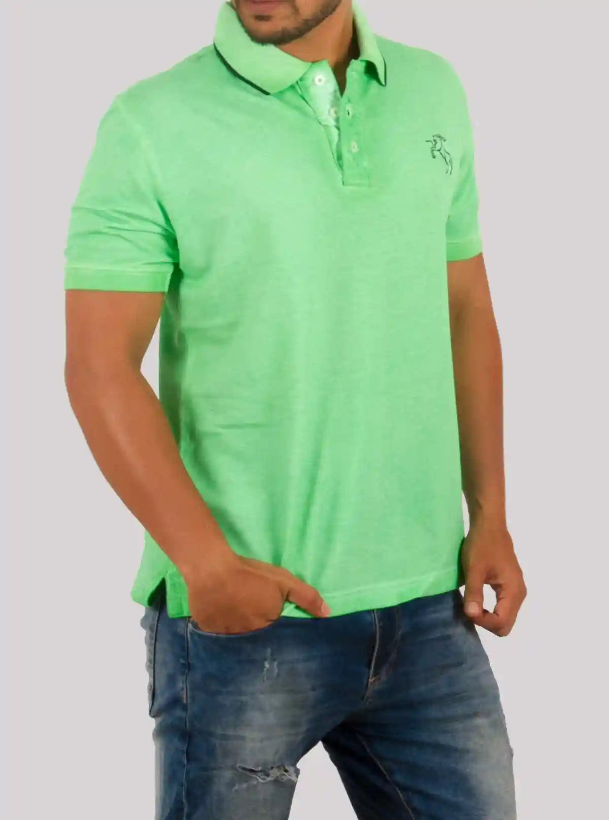 Men’s Bright Green Garment Dyed Polo T-Shirt – Premium Cotton | Boer & Fitch | Buy Online at  Boer and Fitch