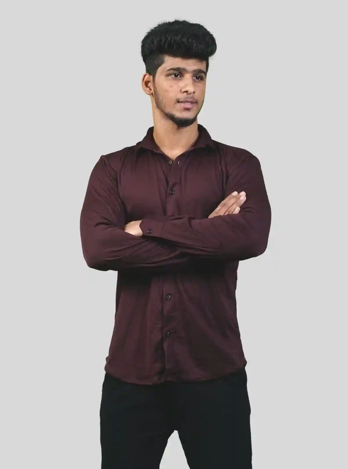 Men's Burgundy Long Sleeve Poly Shirt – Bold & Classy Look by Boer and Fitch from Boer and Fitch | Buy Online at gep32c-qs.myshopify.com