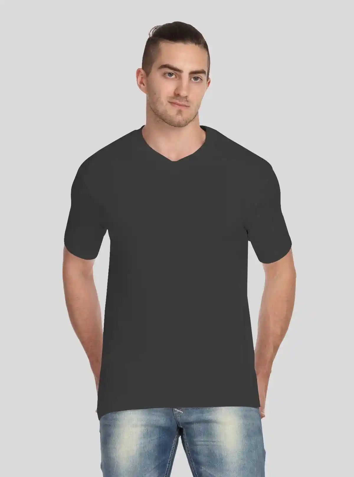 Men’s Dusted Grey V-Neck T-Shirt – Soft & Stylish | Boer & Fitch | Buy Online at  Boer and Fitch