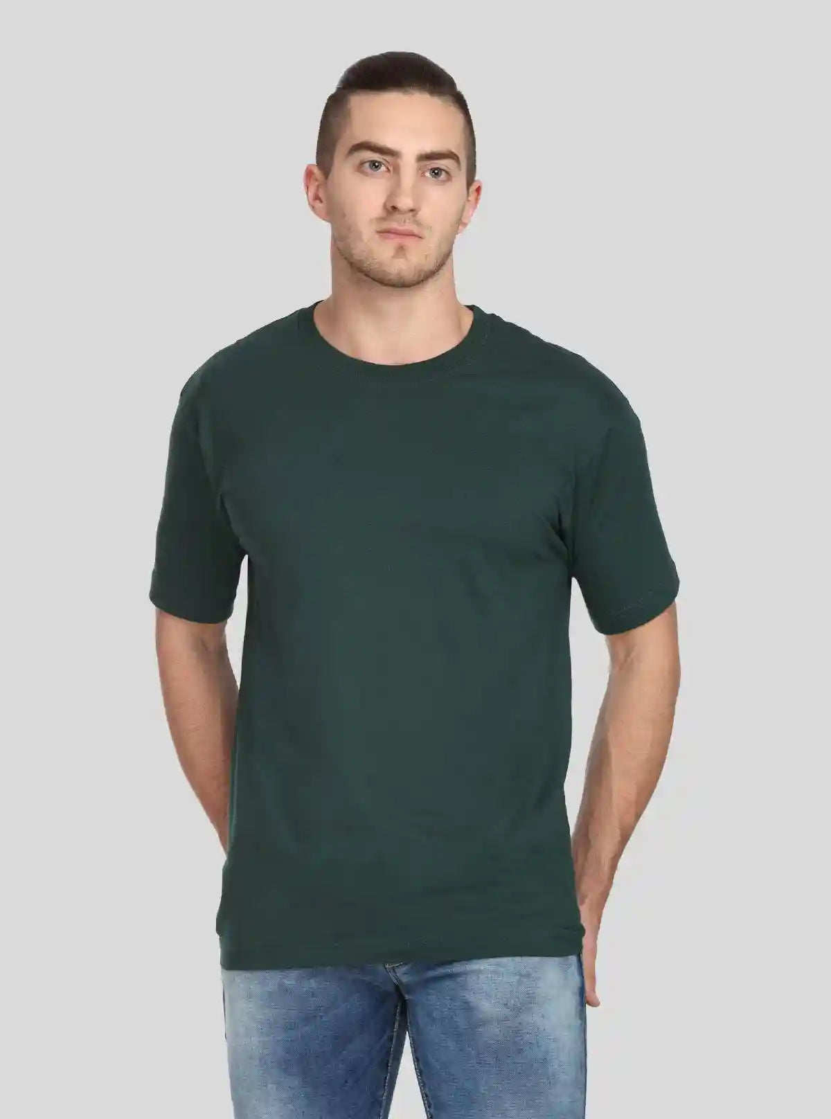 Men's Forest Green Basic Crew Neck T-Shirt – Rich Color, Everyday Comfort | Buy Online at  Boer and Fitch