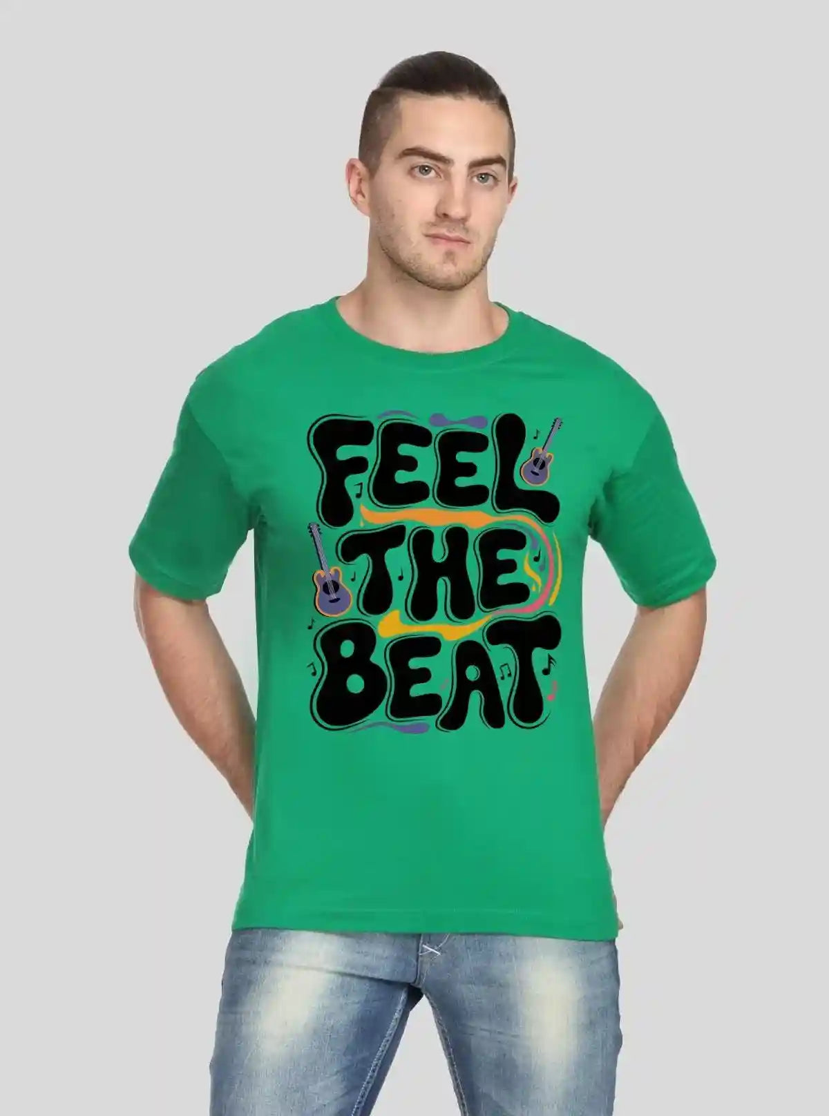 Men’s Green Printed Crew Neck T-Shirt – Bold Comfort for Everyday Style | Buy Online at  Boer and Fitch