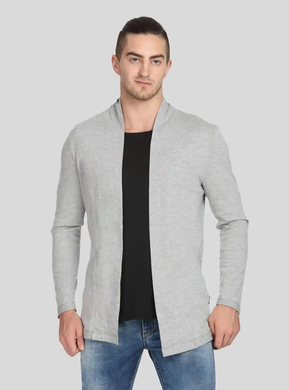 Men’s Grey Melange Cardigan – Classic Comfort with a Modern Edge | Buy Online at  Boer and Fitch