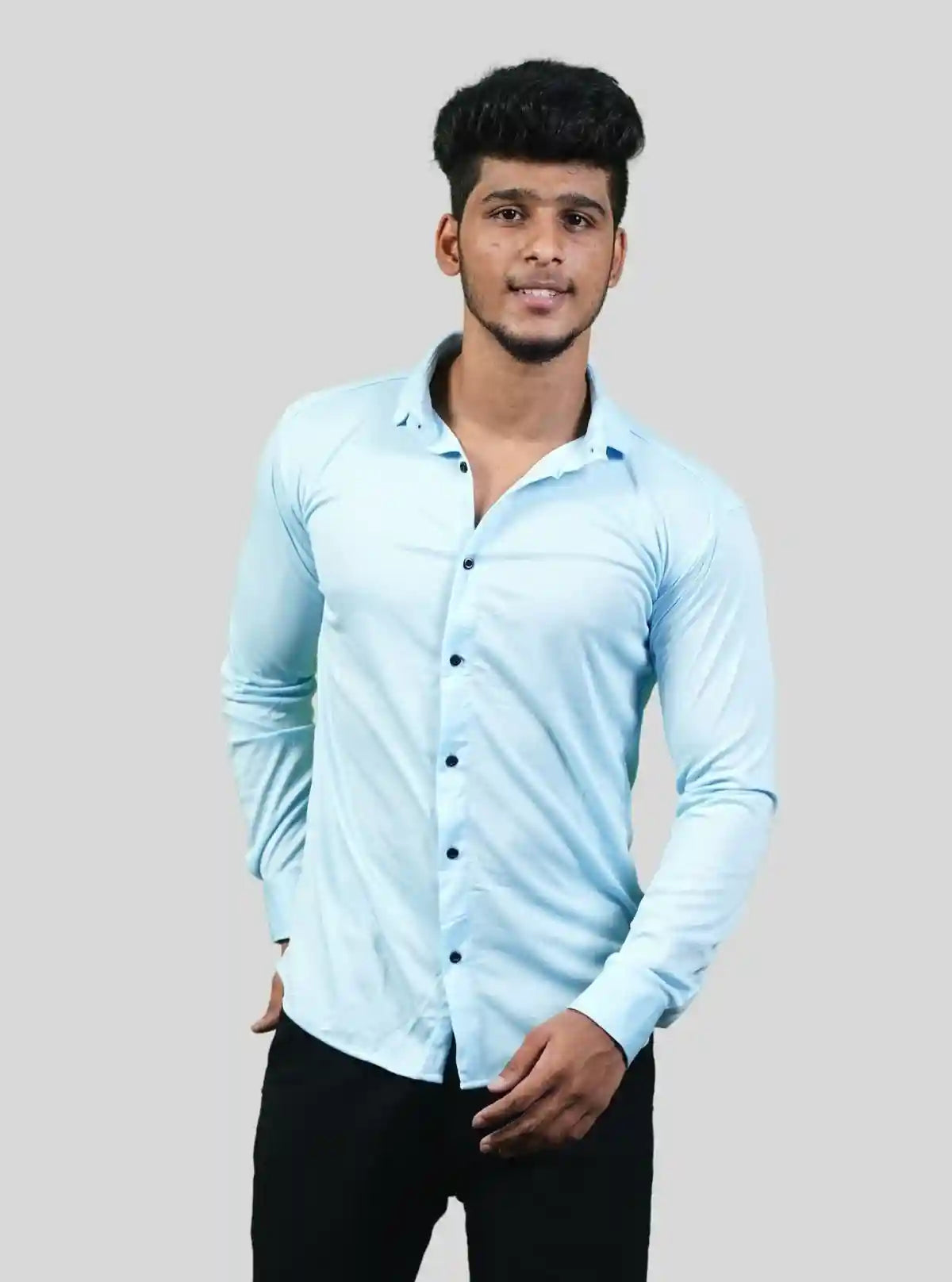 Men's Light Blue Long Sleeve Poly Shirt – Cool, Crisp & Contemporary by Boer and Fitch from Boer and Fitch | Buy Online at gep32c-qs.myshopify.com