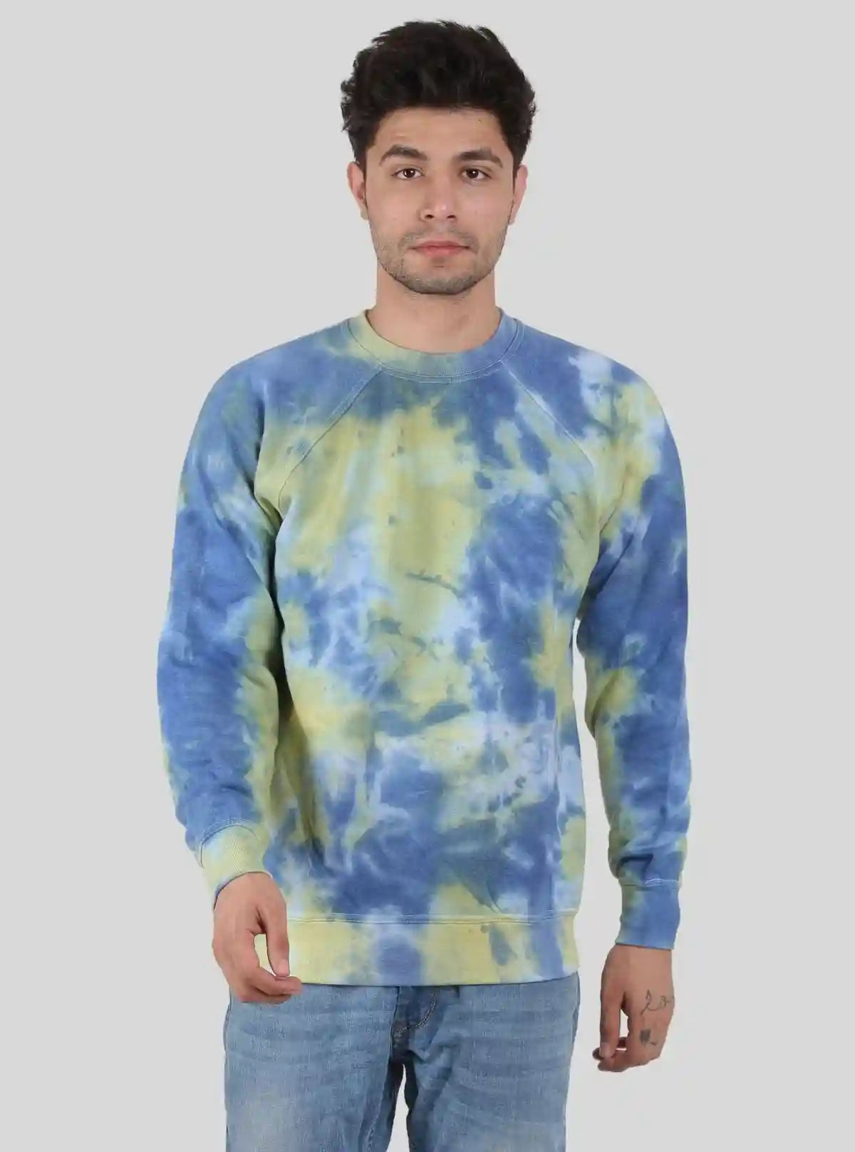 Men’s Ocean Blue Tie-Dye Sweatshirt – Vibrant Style Meets Soft Comfort | Buy Online at  Boer and Fitch