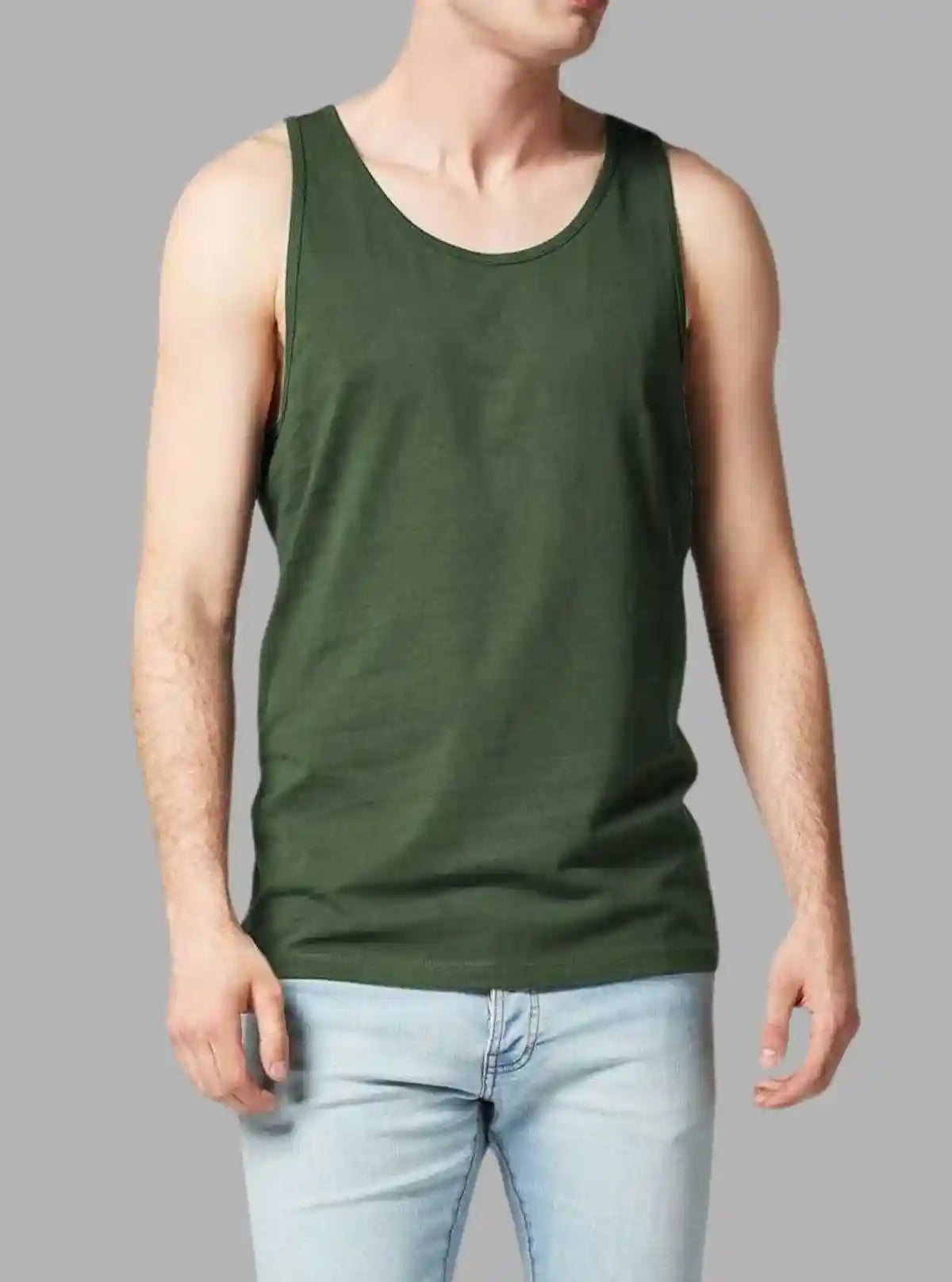 Men’s Olive Green Tank Top – Comfortable & Stylish | Boer & Fitch | Buy Online at  Boer and Fitch