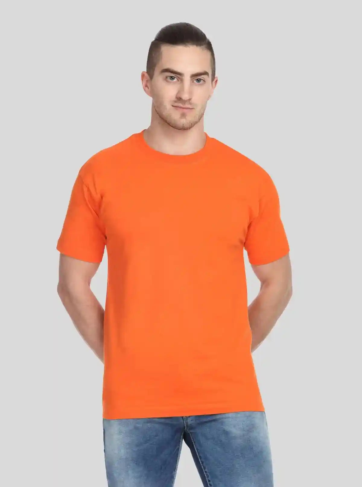 Men's Orange Basic Crew Neck T-Shirt – Vibrant Style, Everyday Comfort | Buy Online at  Boer and Fitch