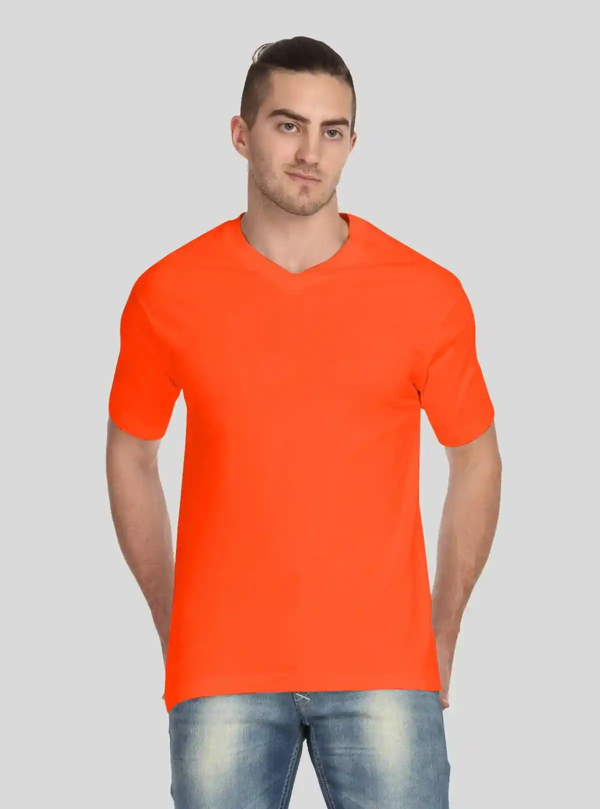 Men’s Orange V-Neck T-Shirt – Bright & Comfortable | Boer & Fitch | Buy Online at  Boer and Fitch
