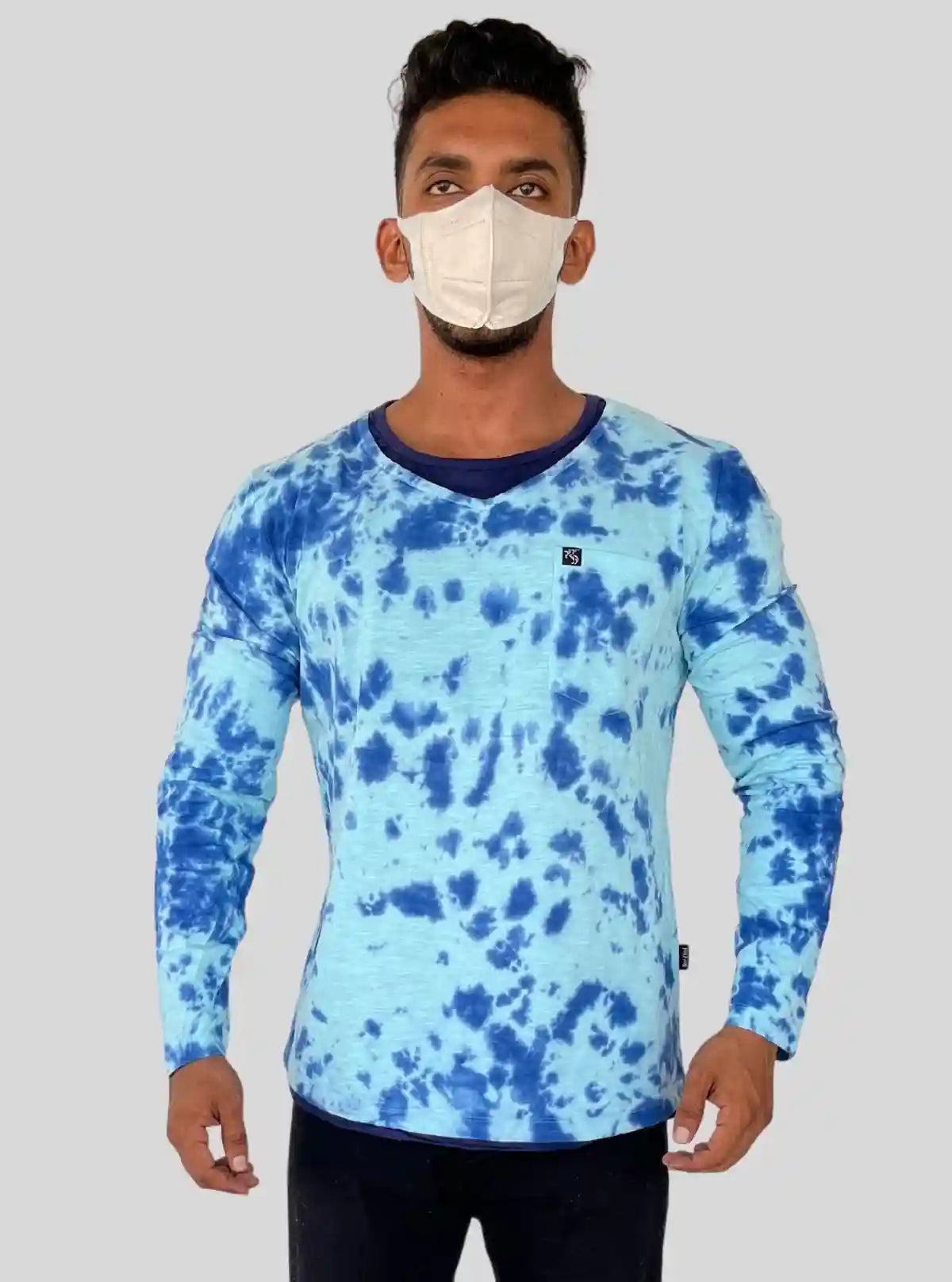 Men’s Pastel Blue Tie and Dye T‑Shirt – Soft Cotton Summer Essential | Buy Online at  Boer and Fitch