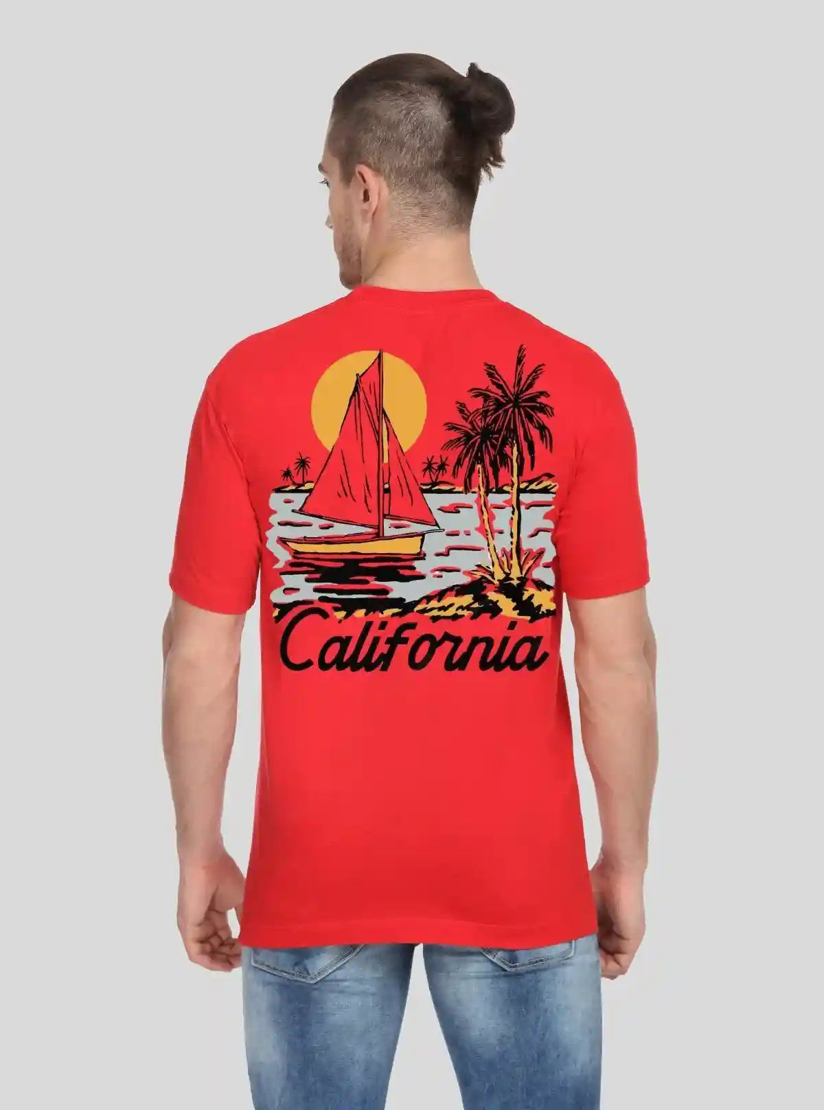 Men’s Red California Printed T-Shirt – Bold Graphic Tee for Everyday Power | Buy Online at  Boer and Fitch