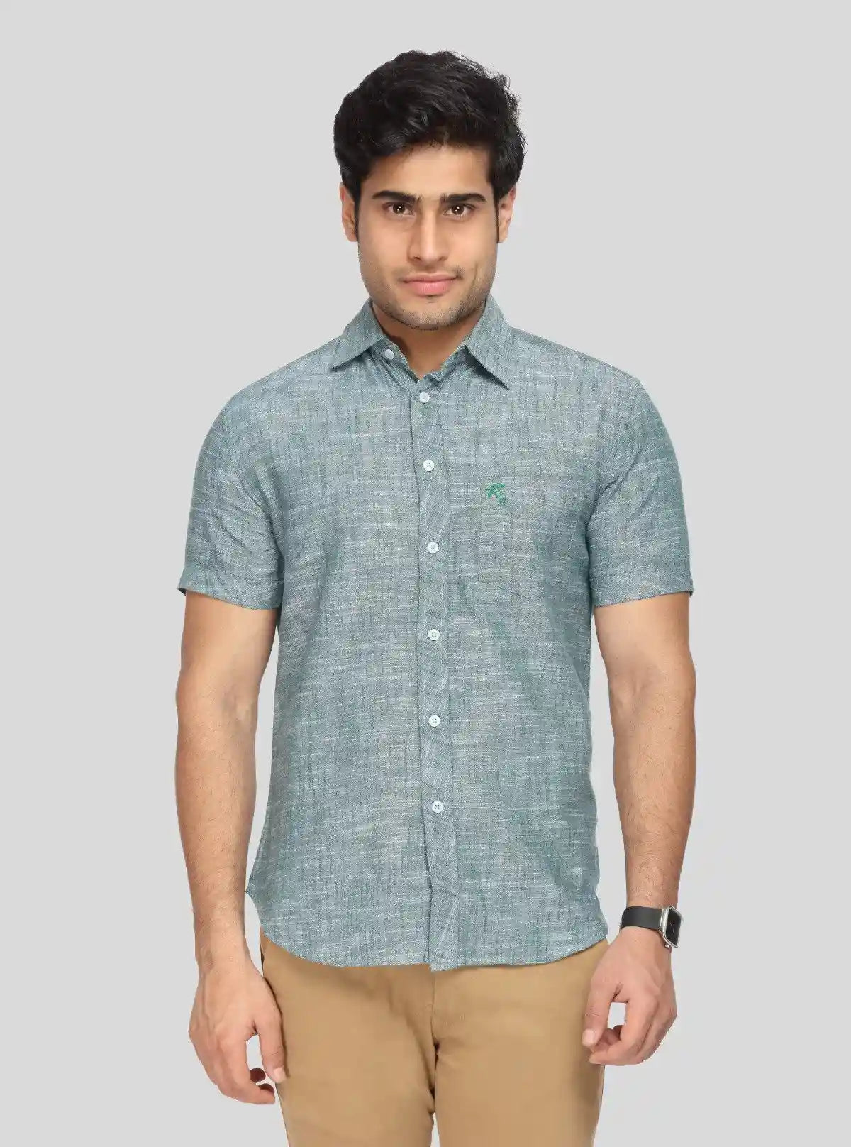 Men's Sage Green Linen Blended Shirt – Subtle, Stylish & Breathable Classic | Buy Online at  Boer and Fitch