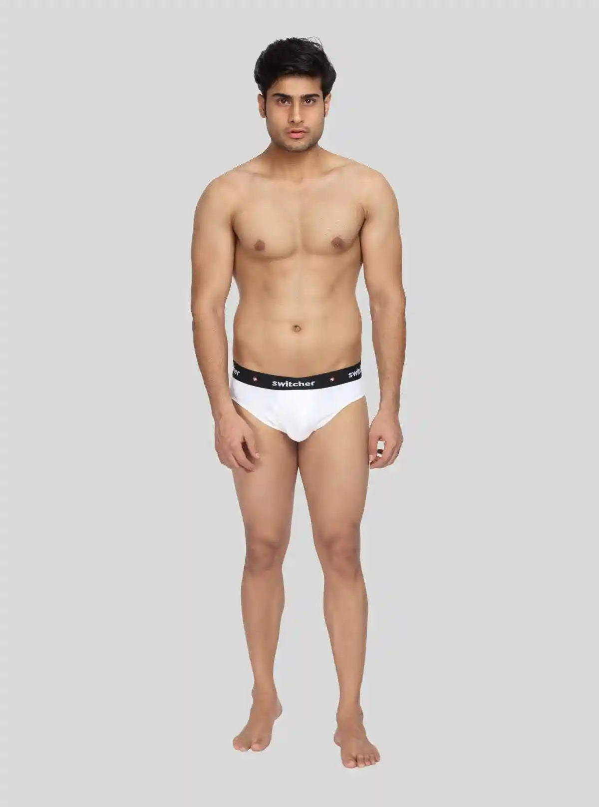 Men’s Solid White Banded Brief | Classic Fit Cotton Innerwear | Buy Online at  Boer and Fitch