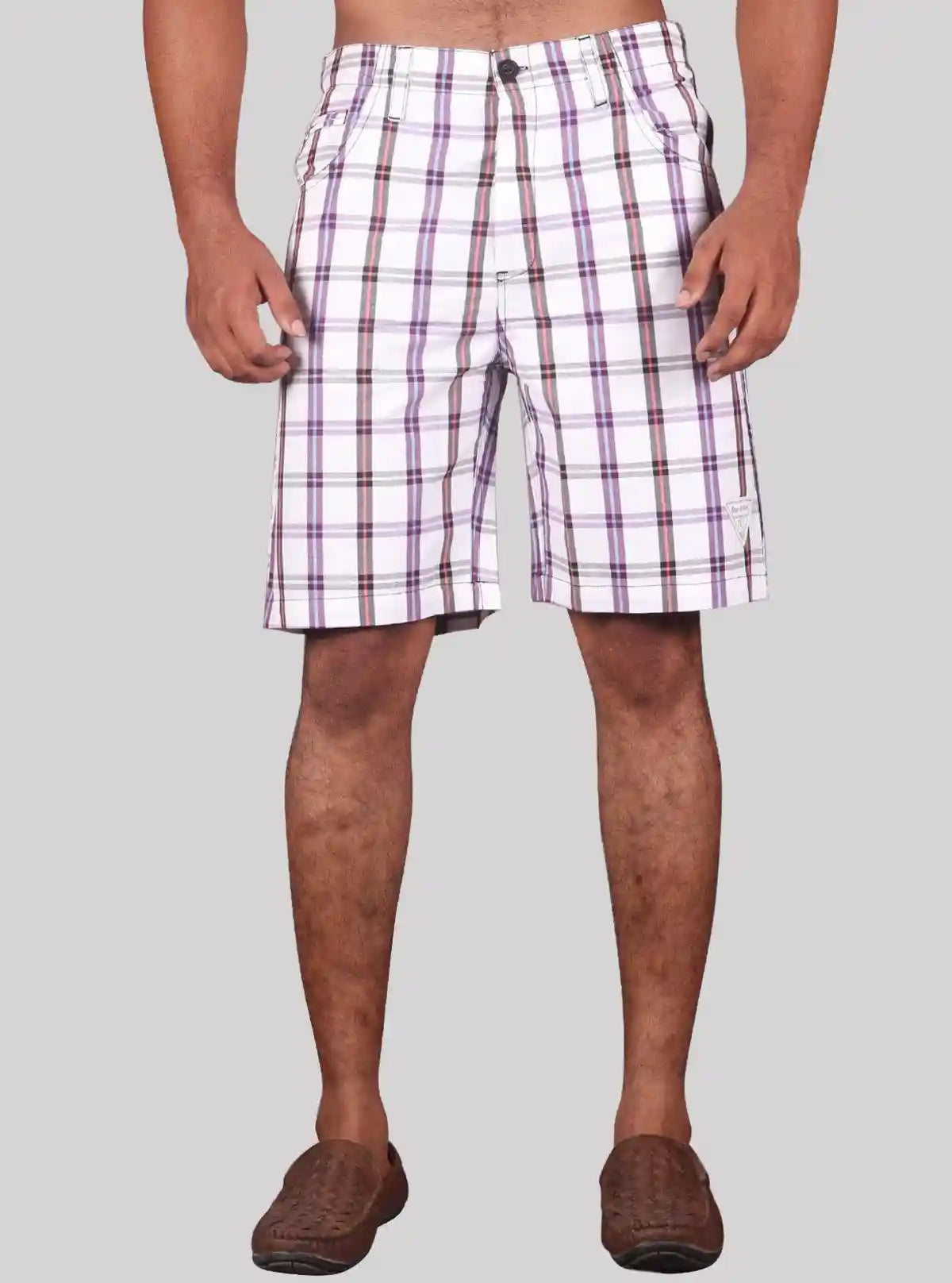 Men’s White Checked Cotton Shorts – Casual Comfort by Boer and Fitch | Buy Online at  Boer and Fitch