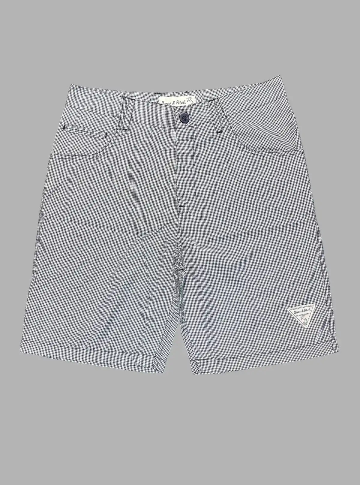 Classic Micro Checked Shorts for Men – Casual Cotton Shorts by Boer and Fitch
