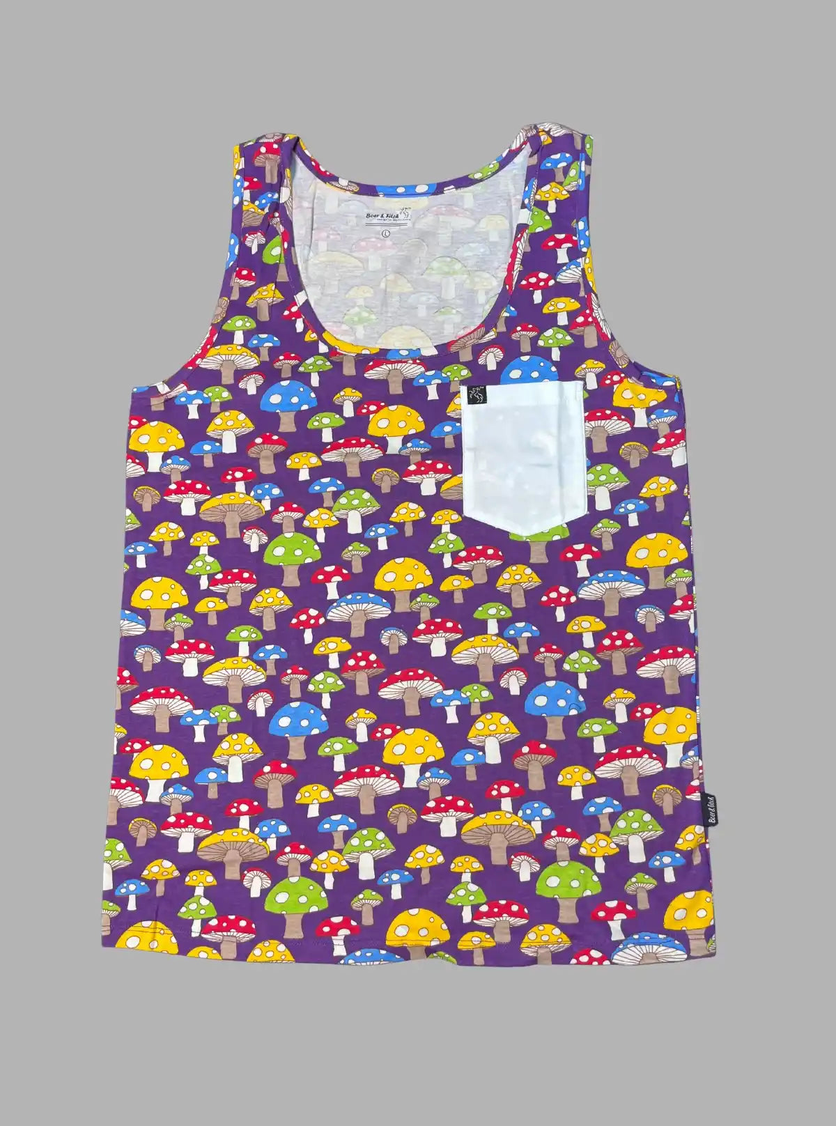Men’s Mushroom Print Sleeveless T-Shirt – Trendy & Comfortable | Boer & Fitch