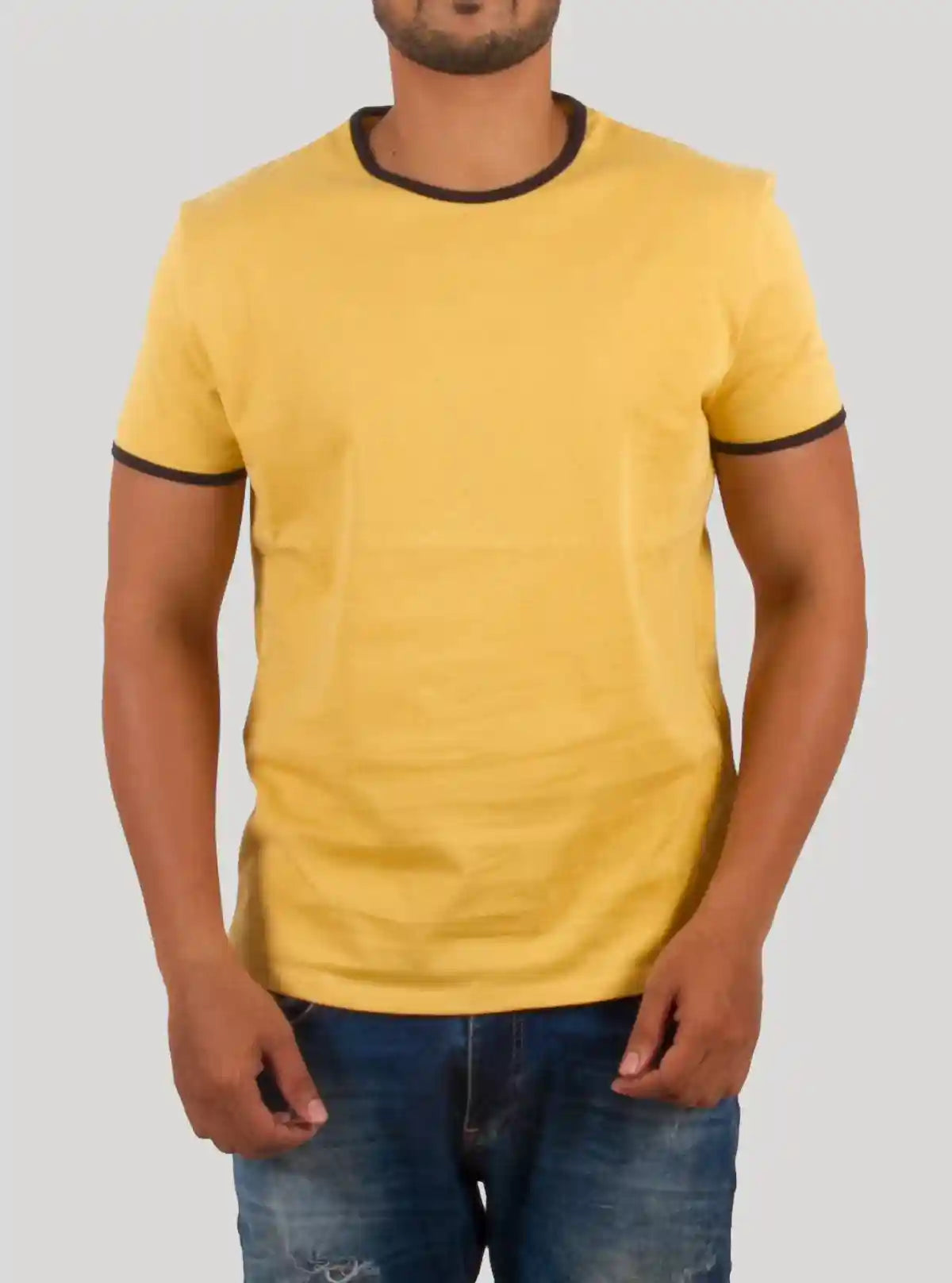 Mustard Round Neck T-Shirt for Men – Casual Cotton Tee by Boer and Fitch | Buy Online at  Boer and Fitch