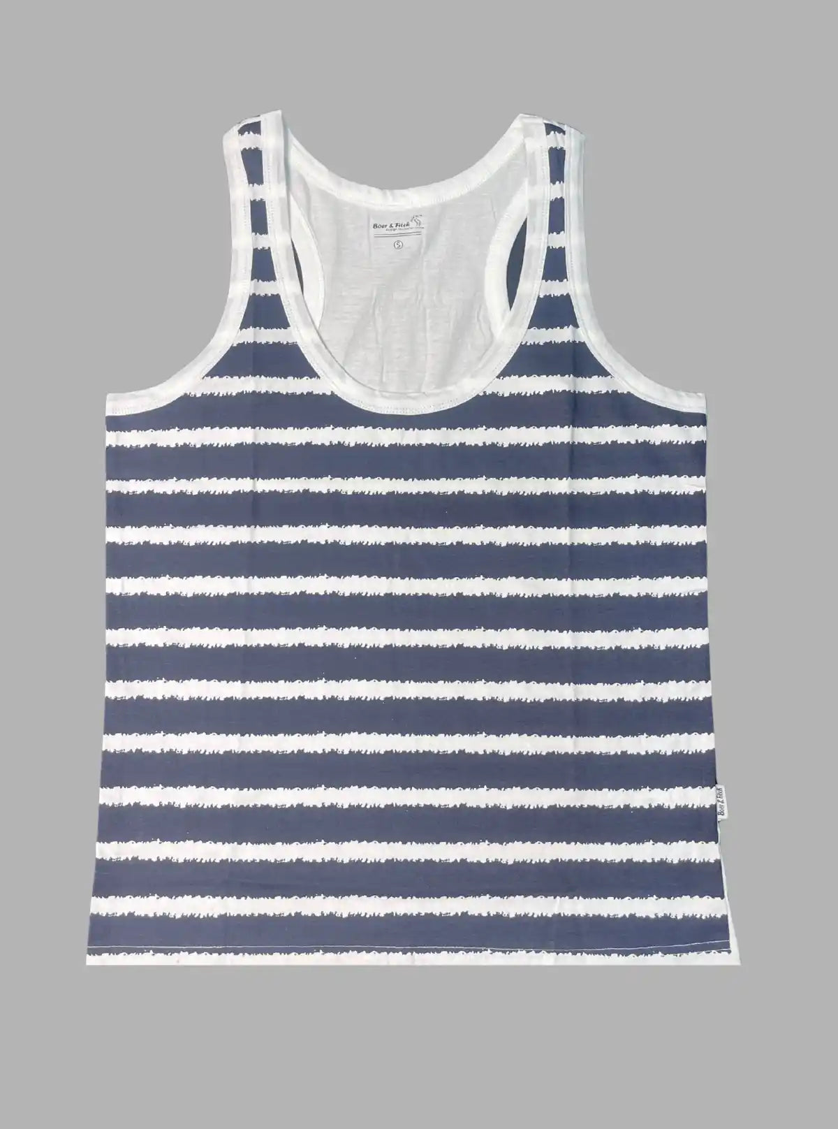 Men’s Blue Stripe Tank Top – Comfortable & Stylish | Boer & Fitch