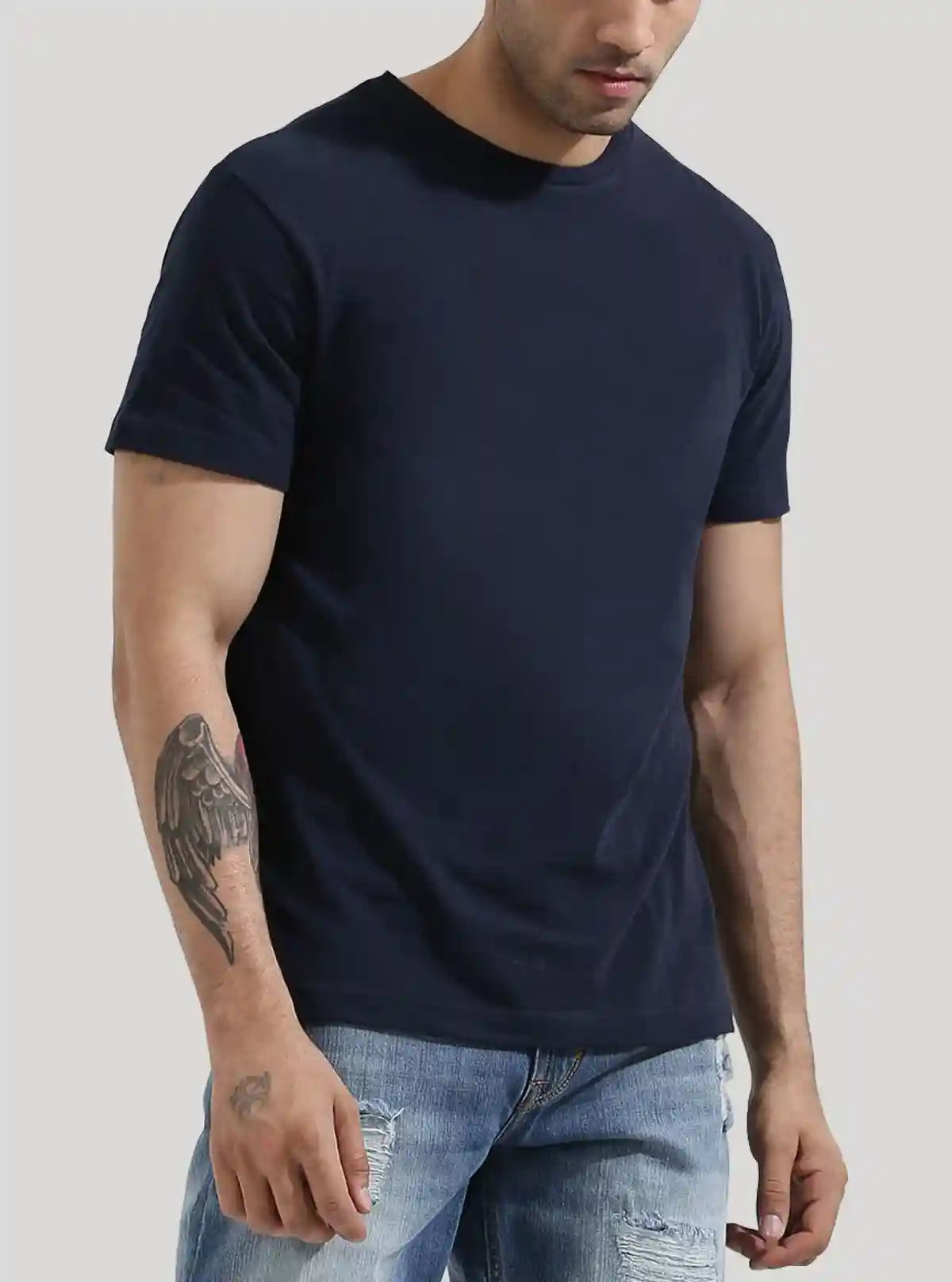 Navy Crew Neck T-Shirt for Men – Boer and Fitch | Buy Online at  Boer and Fitch