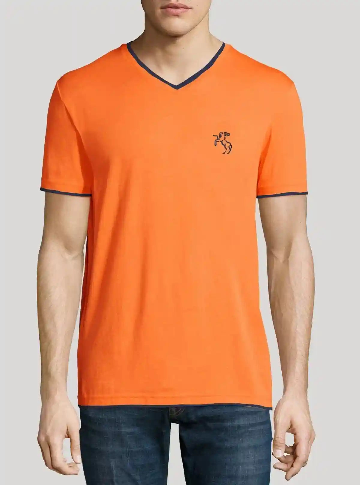 Orange V-Neck T-Shirt for Men – Casual & Stylish by Boer and Fitch | Buy Online at  Boer and Fitch