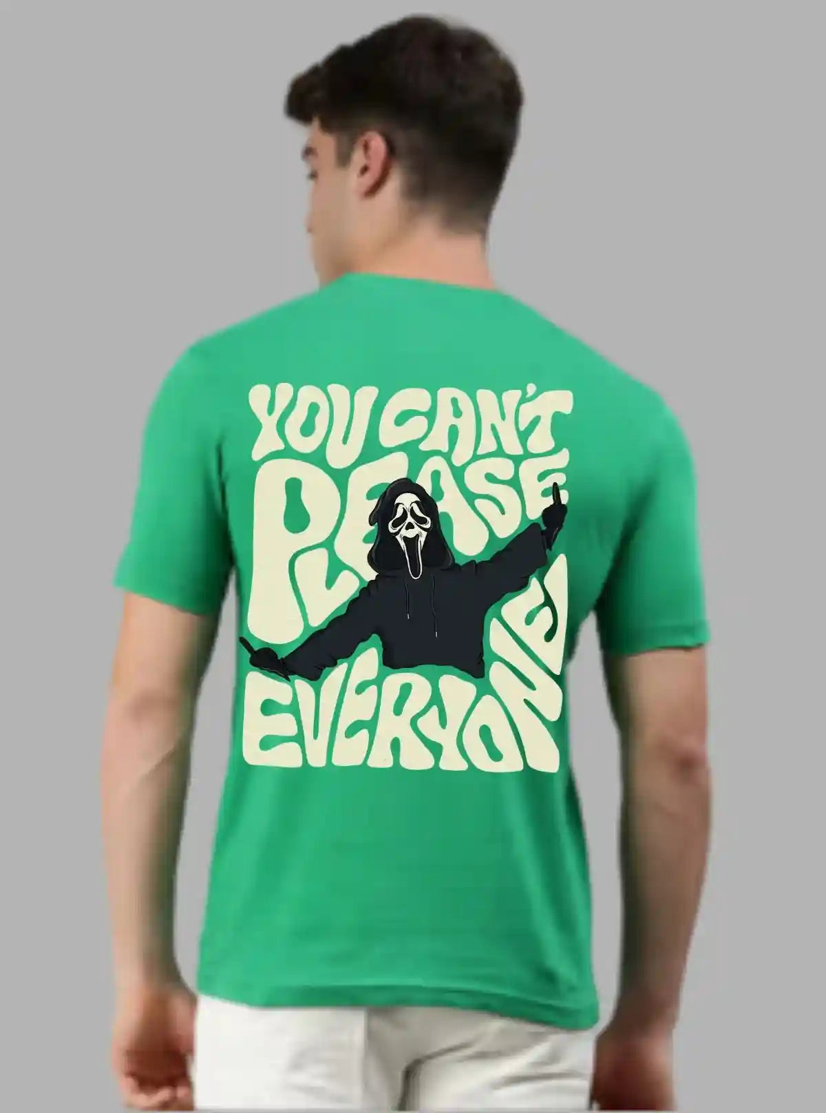 Men’s Green Printed Crew Neck T-Shirt – Bold Comfort for Everyday Style