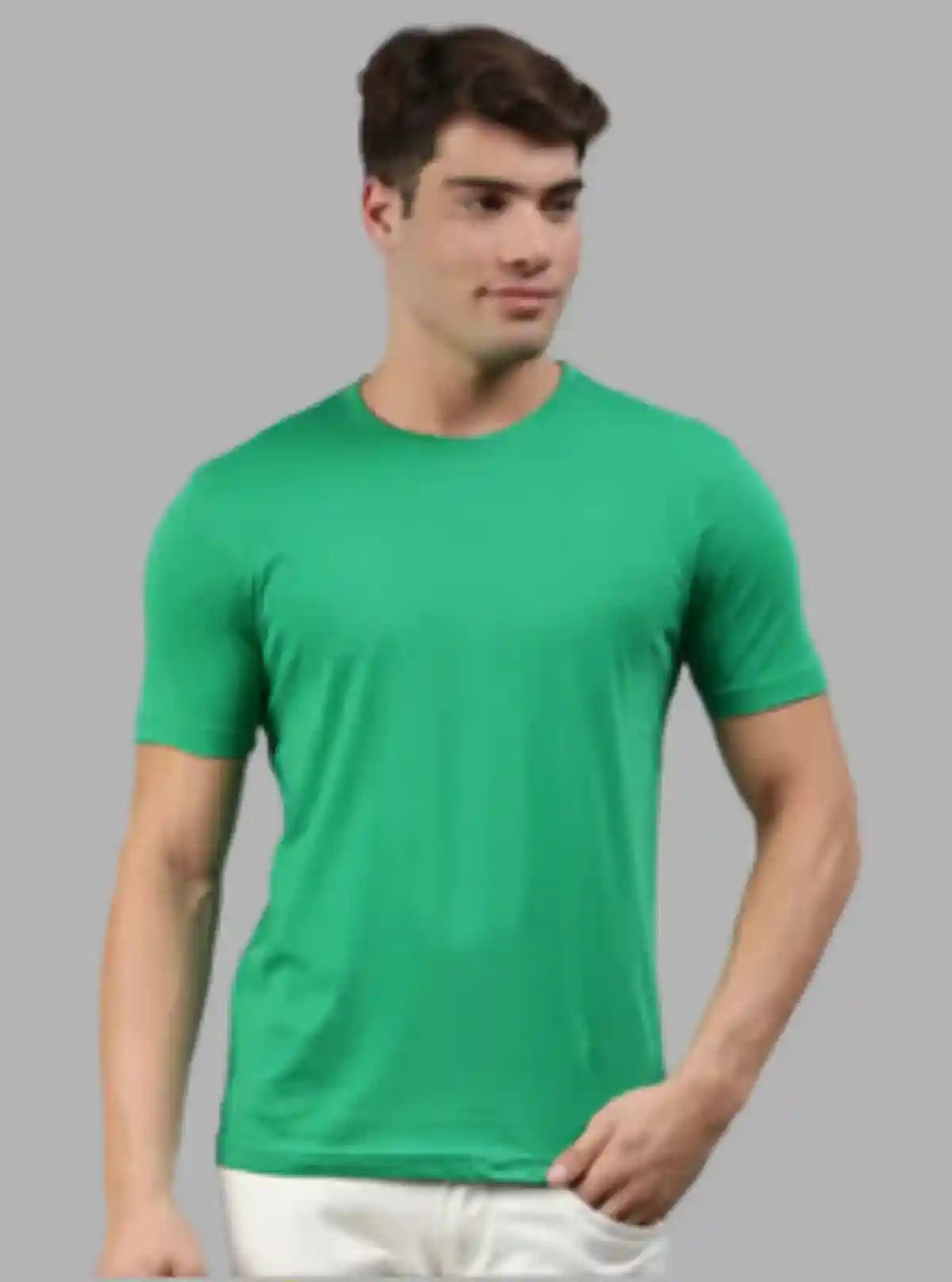 Men’s Green Printed Crew Neck T-Shirt – Bold Comfort for Everyday Style