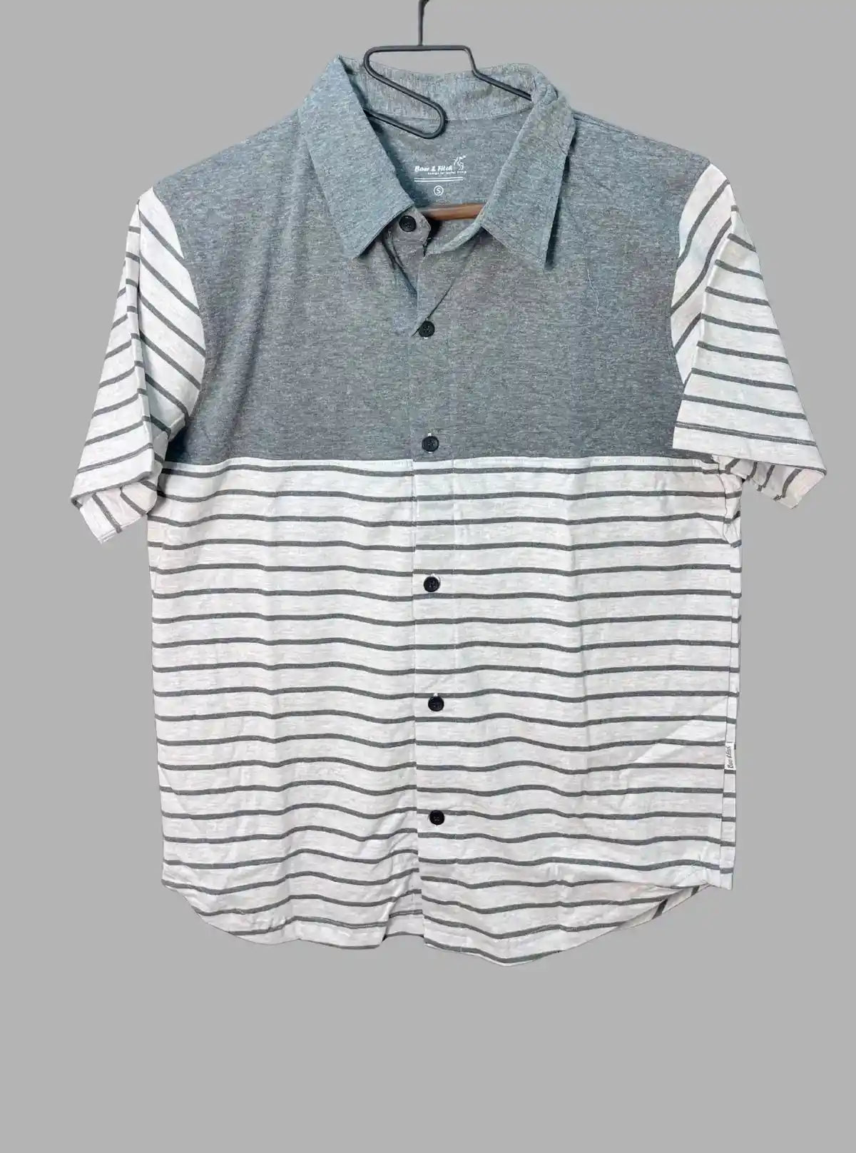 Dark Melange Striped Polo T-Shirt for Men – Casual Cotton Tee by Boer and Fitch