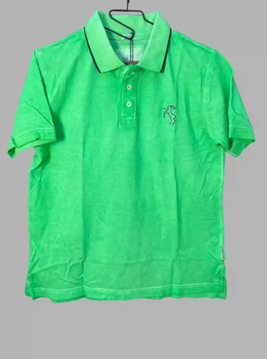Men’s Bright Green Garment Dyed Polo T-Shirt – Premium Cotton | Boer & Fitch