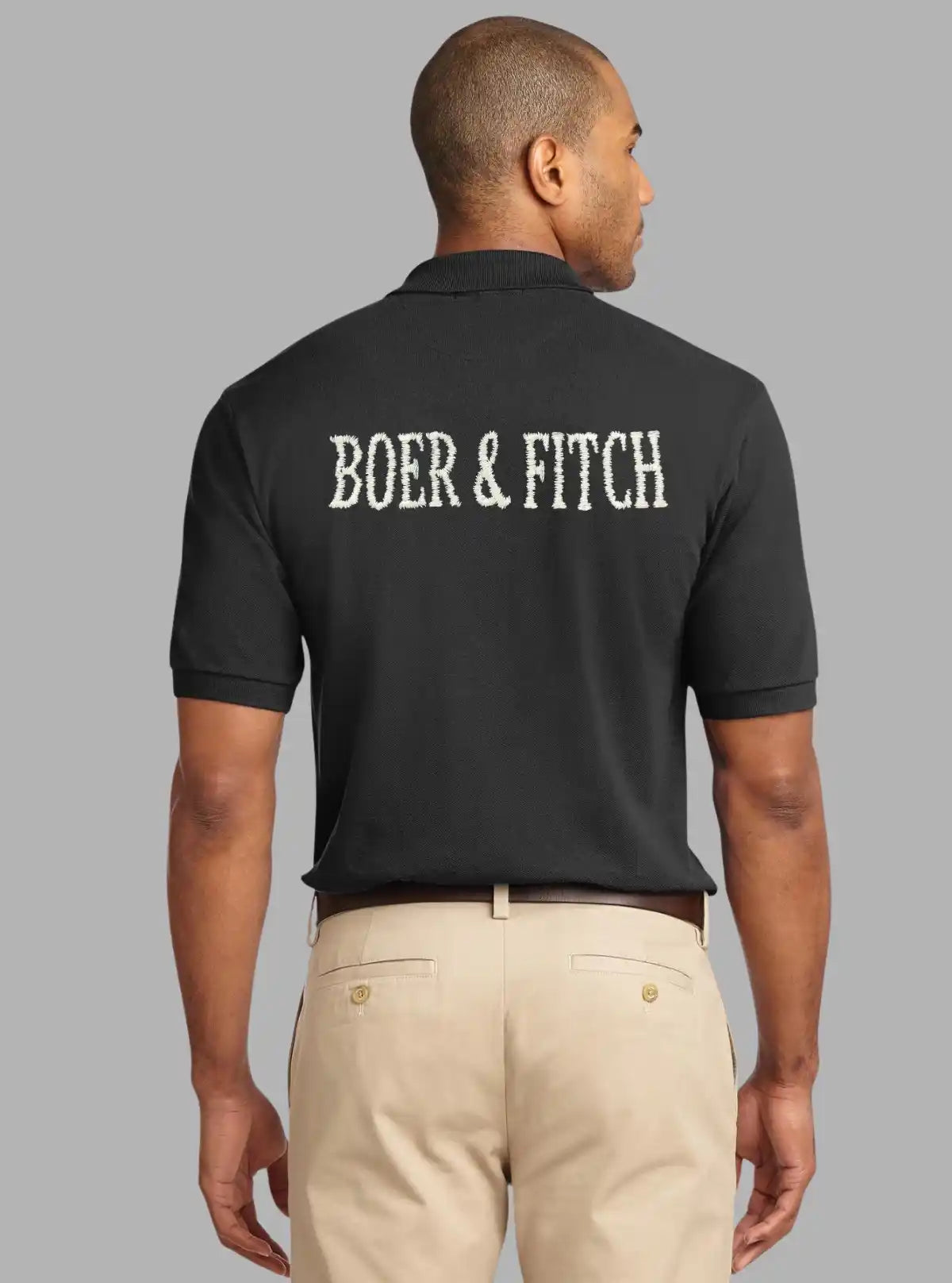 Black Embroidery Polo T-Shirt for Men – Stylish Cotton Polo by Boer and Fitch