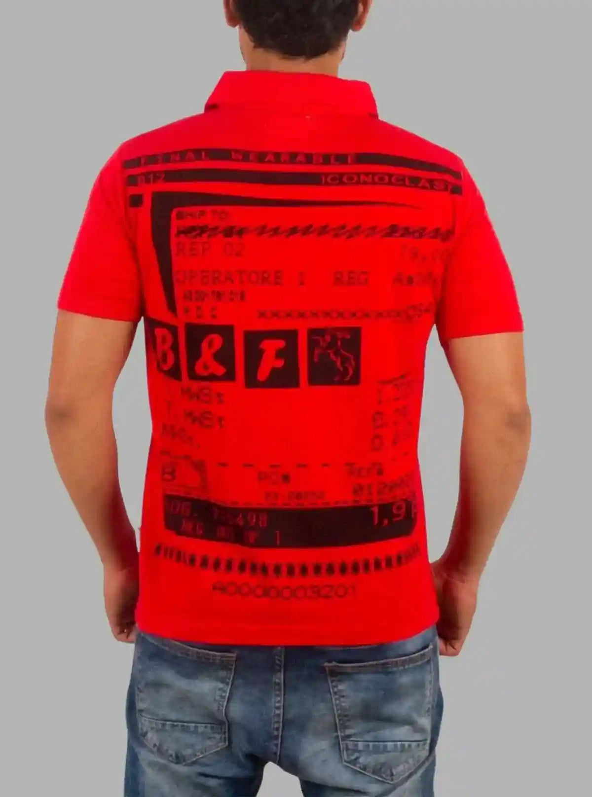 Printed Red Self Collar Polo T-Shirt for Men – Stylish Polo by Boer and Fitch | Buy Online at  Boer and Fitch