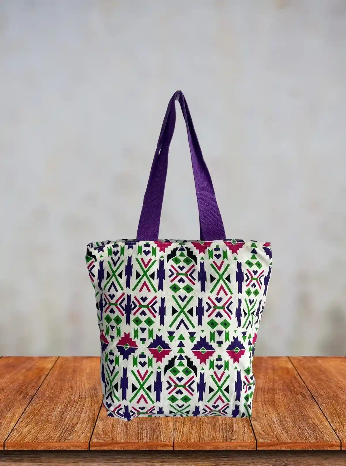 Purple Symmetrical Canvas Bag – Geometric Charm in Everyday Utility | Buy Online at  Boer and Fitch