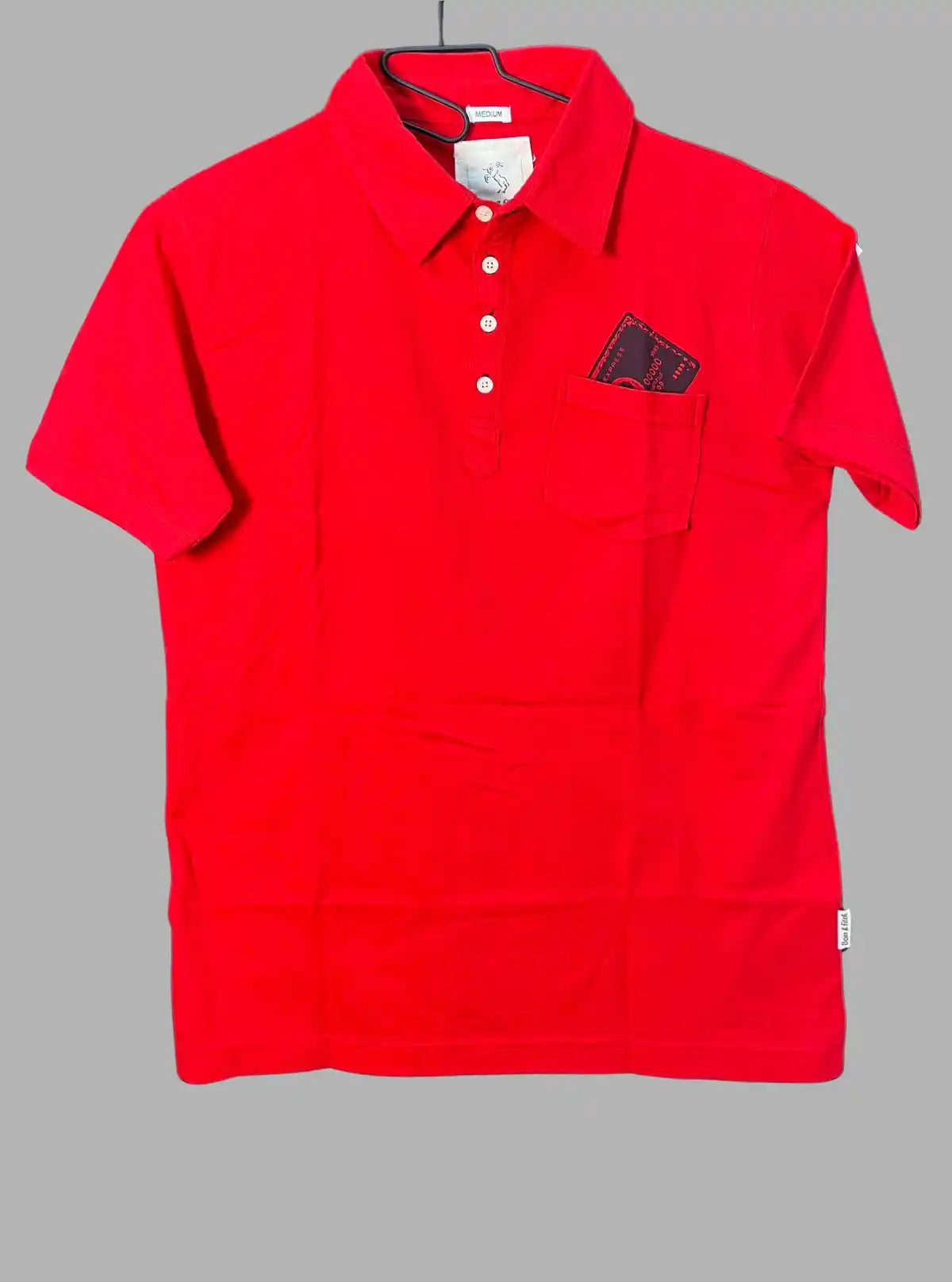Printed Red Self Collar Polo T-Shirt for Men – Stylish Polo by Boer and Fitch